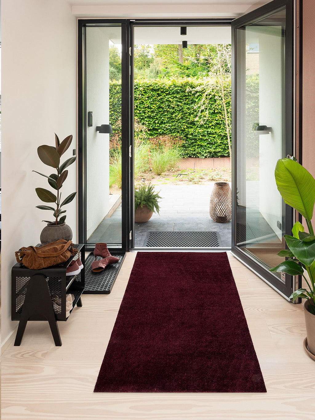 NEW - FLOOR MAT 40 X 60 CM - UNI COLOR BORDEAUX