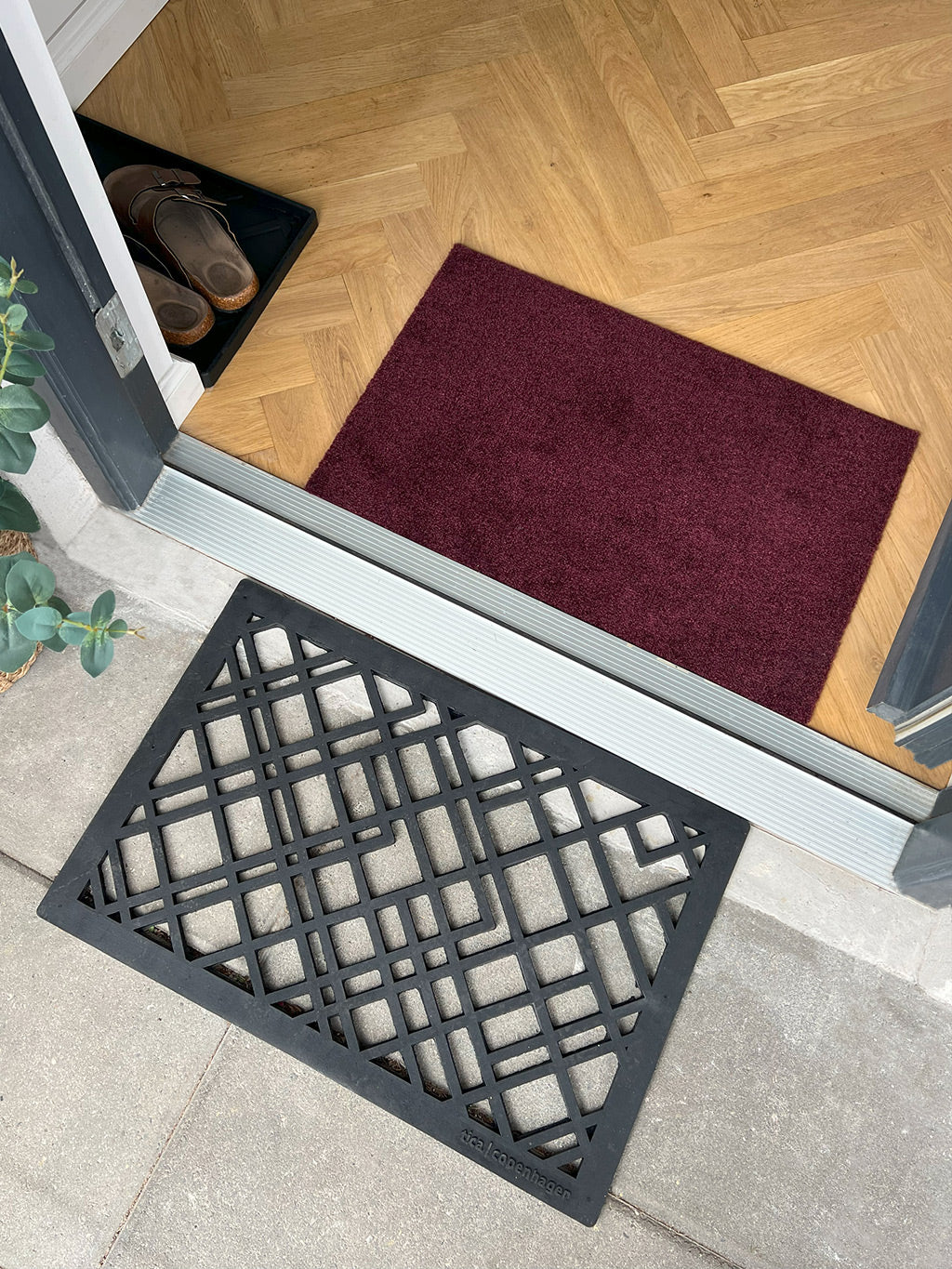 NEW - FLOOR MAT 40 X 60 CM - UNI COLOR BORDEAUX