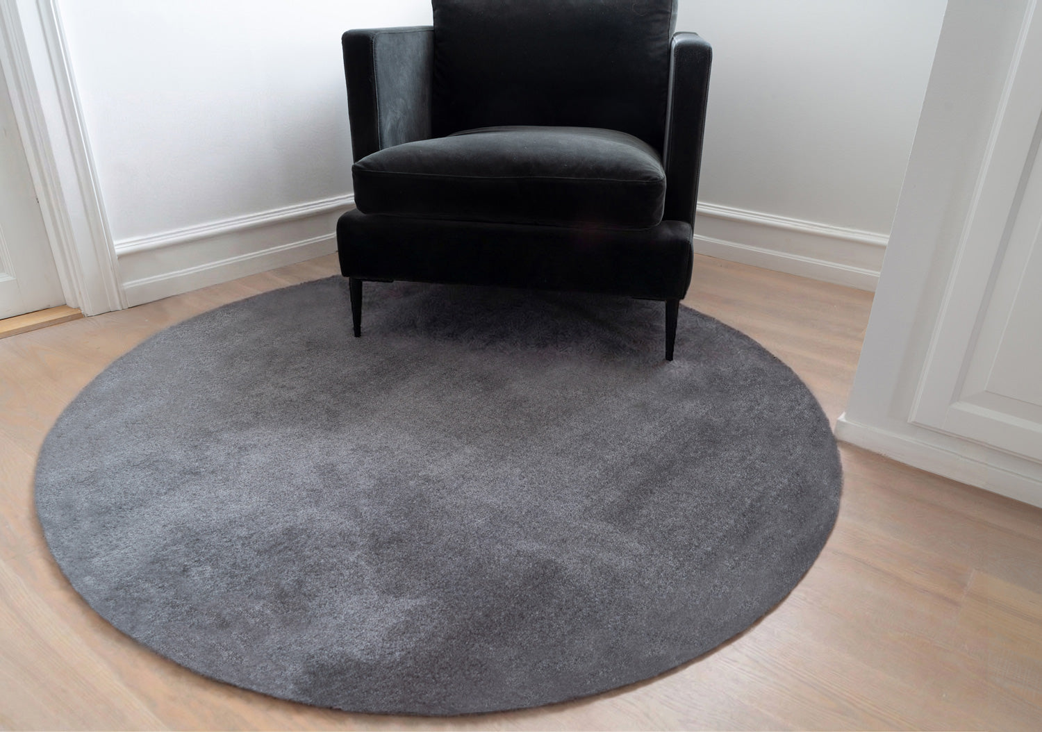 RUG Ø200 cm - UNICOLOR STEEL GREY