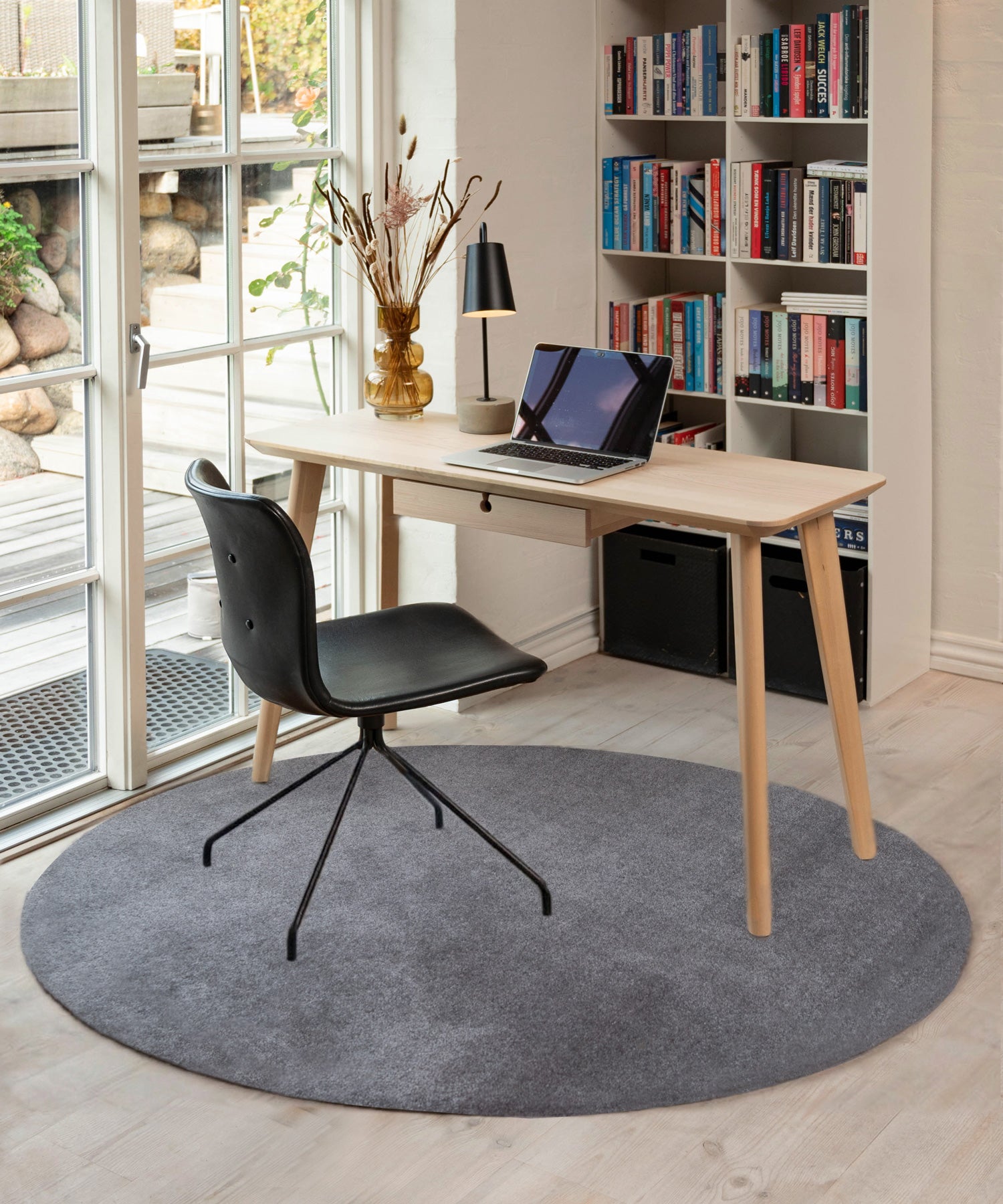 RUG Ø200 cm - UNICOLOR STEEL GREY