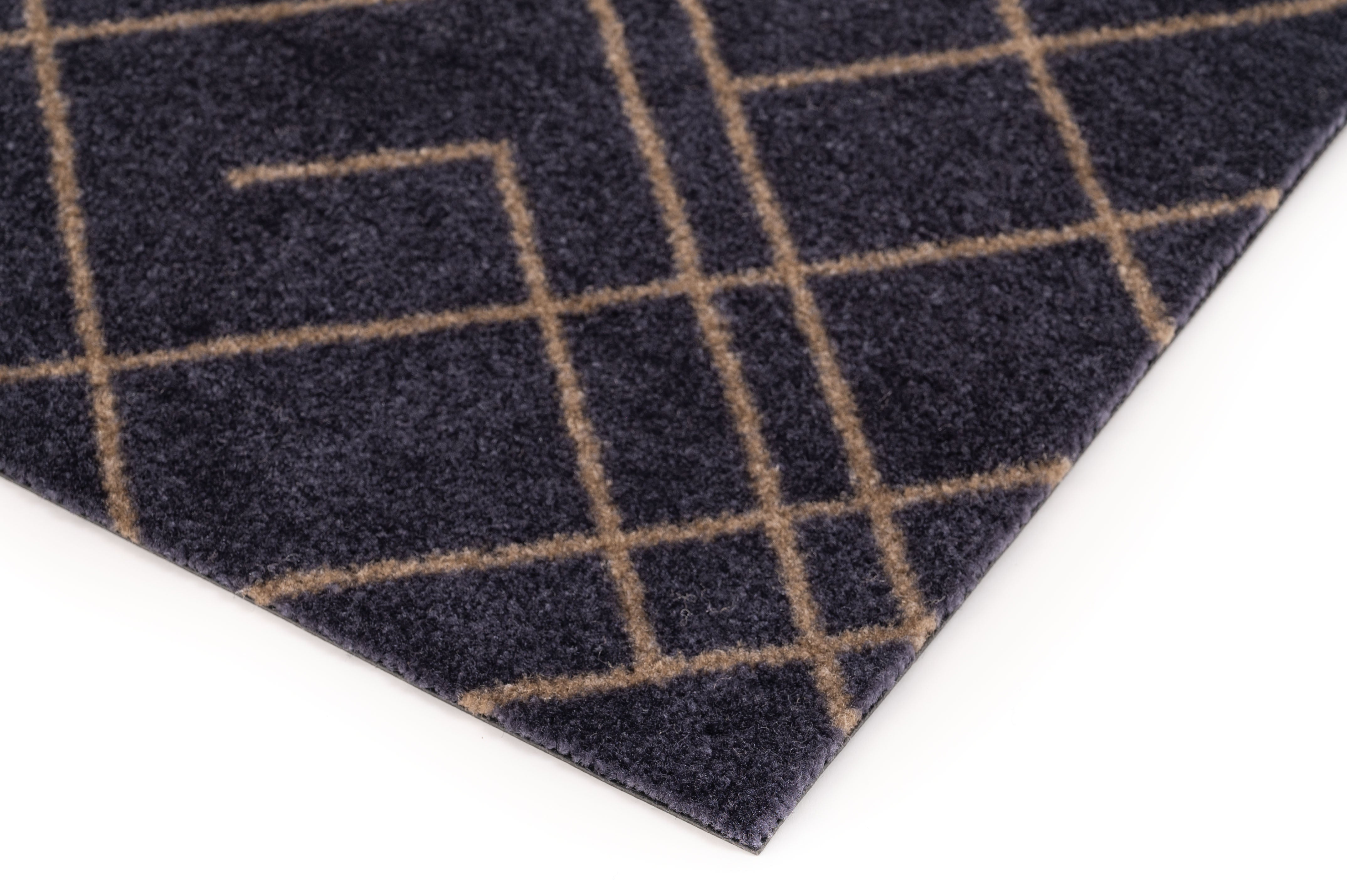 FLOOR MAT 60 x 90 cm - LINES BLUE-GRAY / SAND