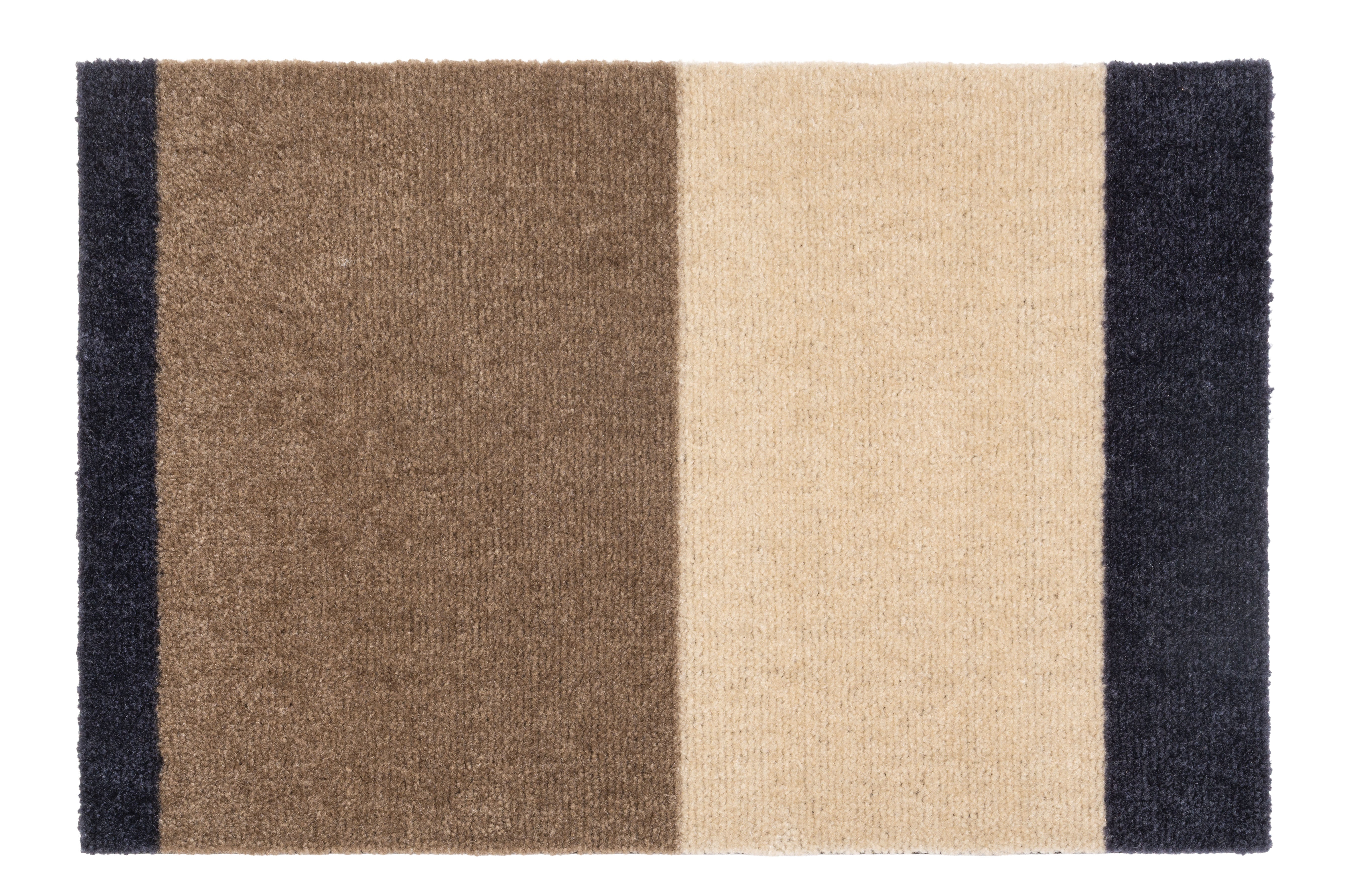 FLOOR MAT 40 x 60 cm - STRIPES BLUE / SAND / IVORY