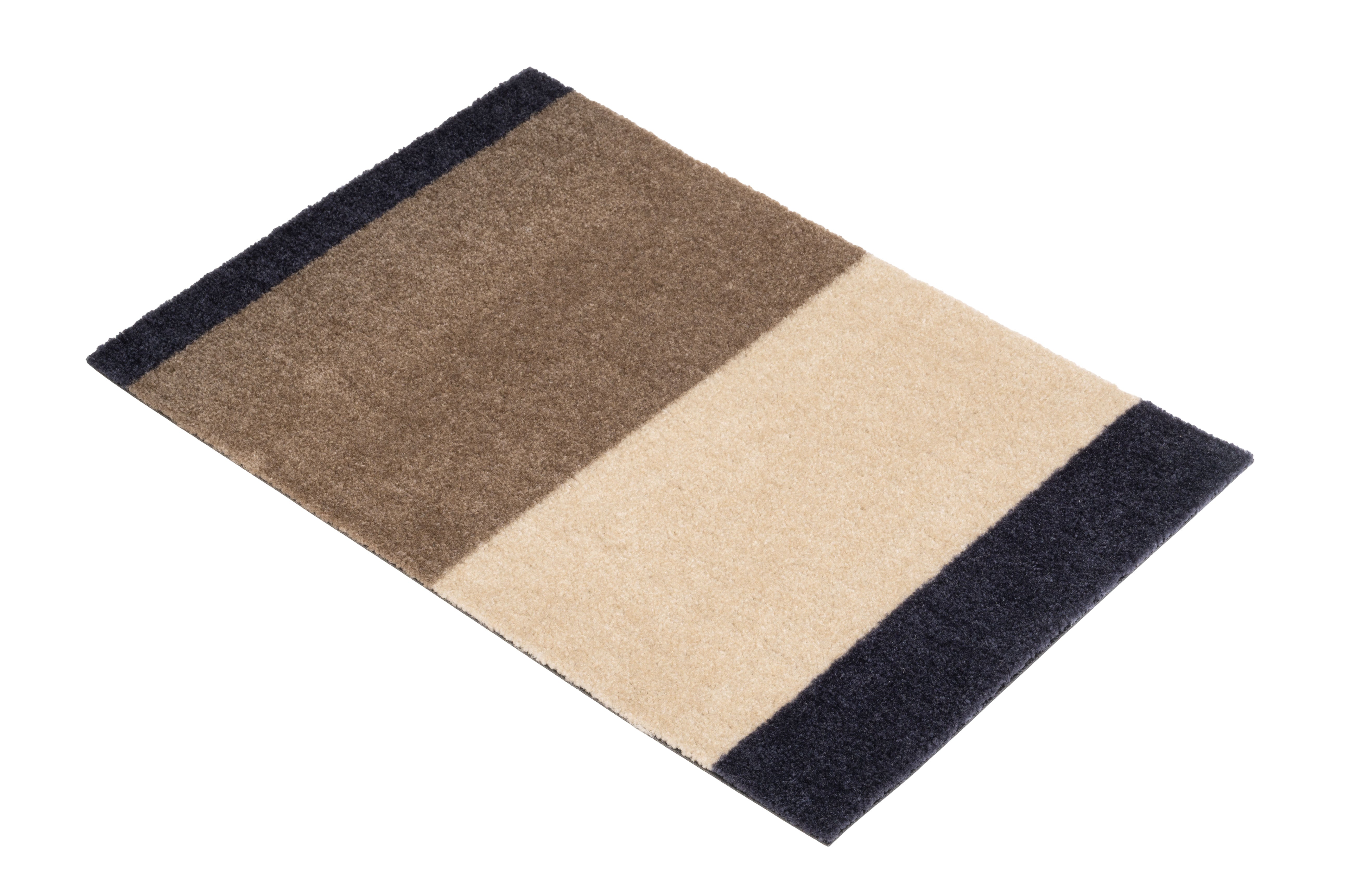 FLOOR MAT 40 x 60 cm - STRIPES BLUE / SAND / IVORY