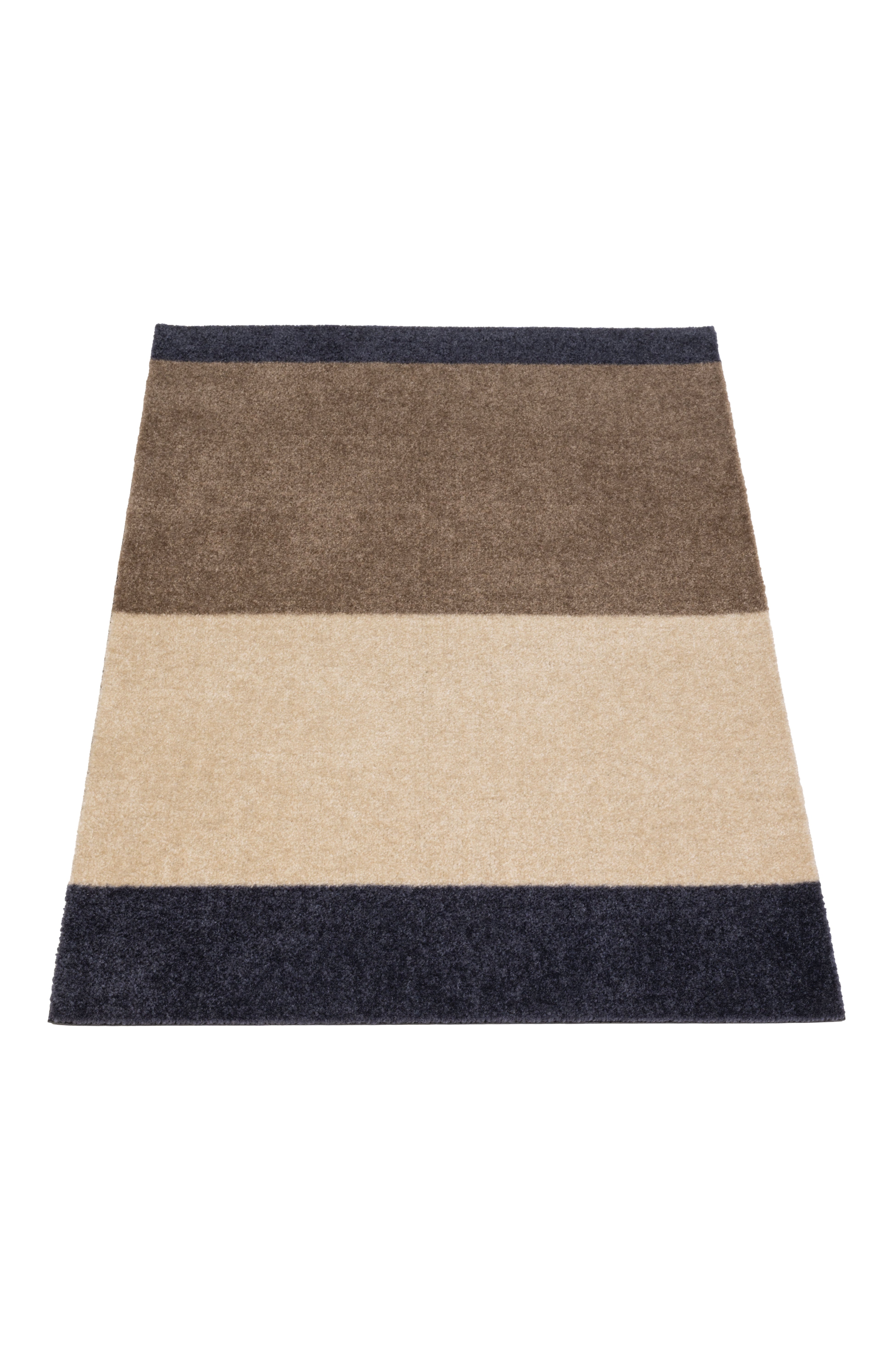 FLOOR MAT 60 x 90 cm - STRIPES BLUE / SAND / IVORY