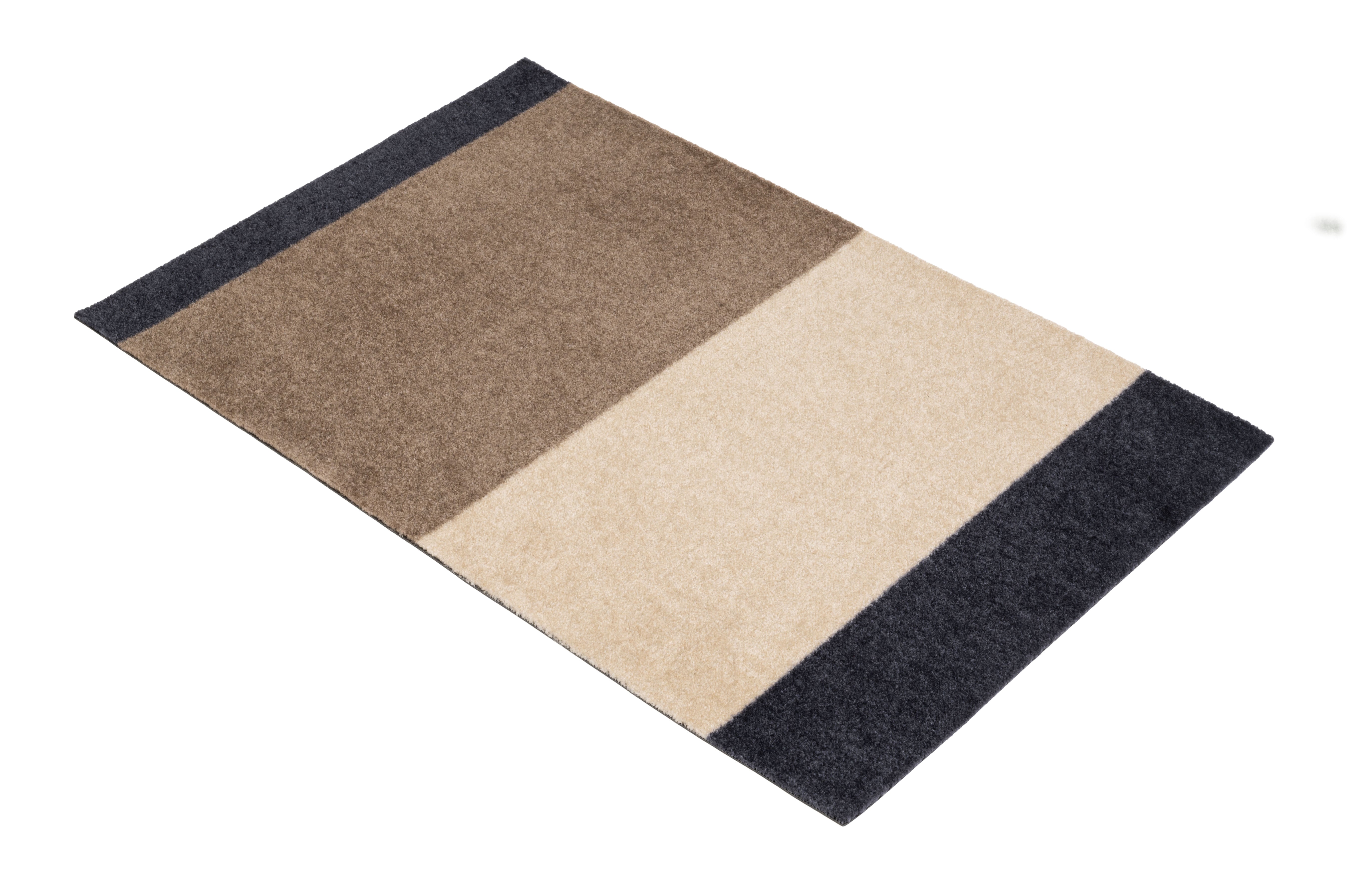 FLOOR MAT 60 x 90 cm - STRIPES BLUE / SAND / IVORY