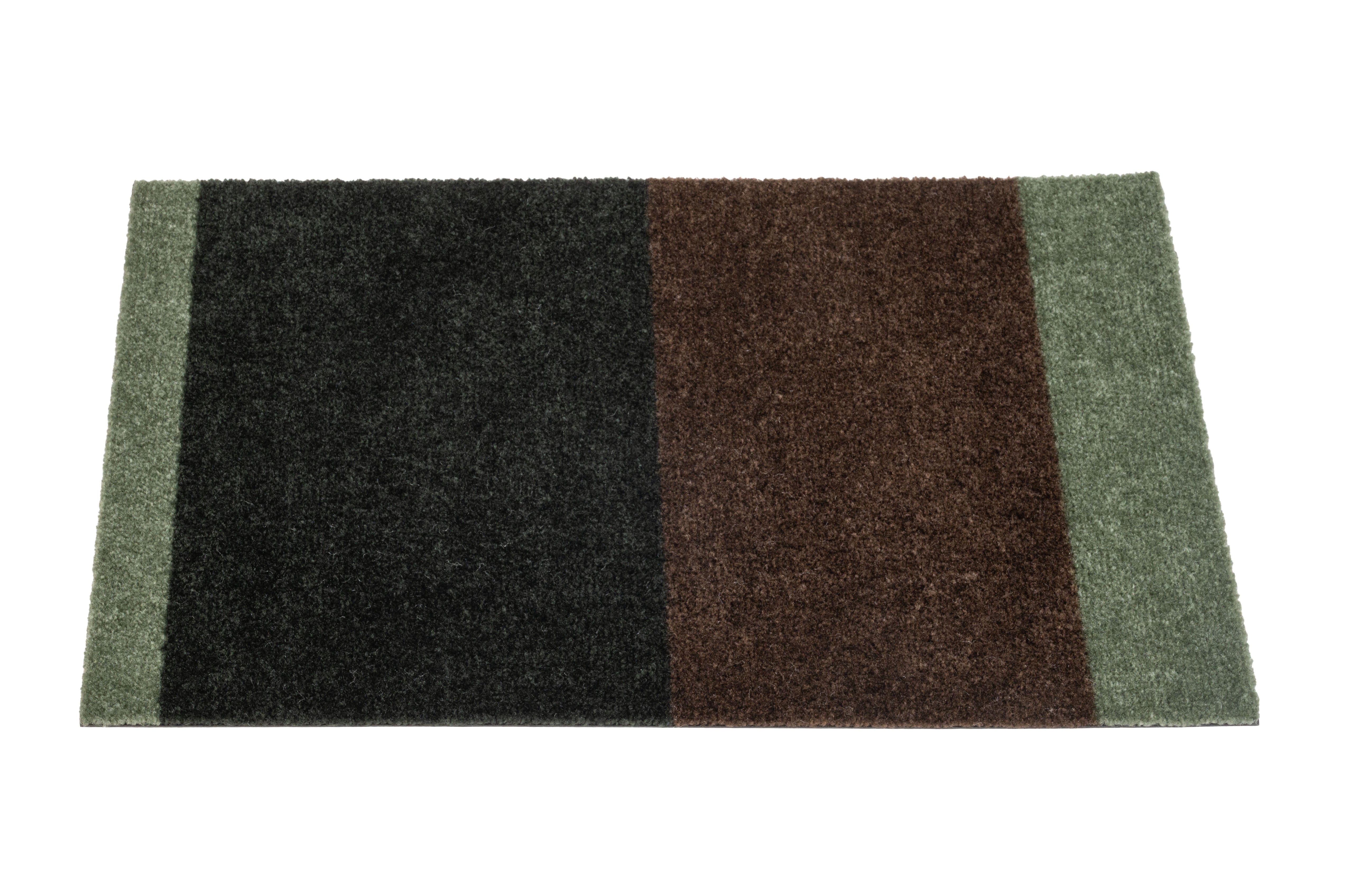 FLOOR MAT 40 x 60 cm - STRIPES GREEN / BROWN