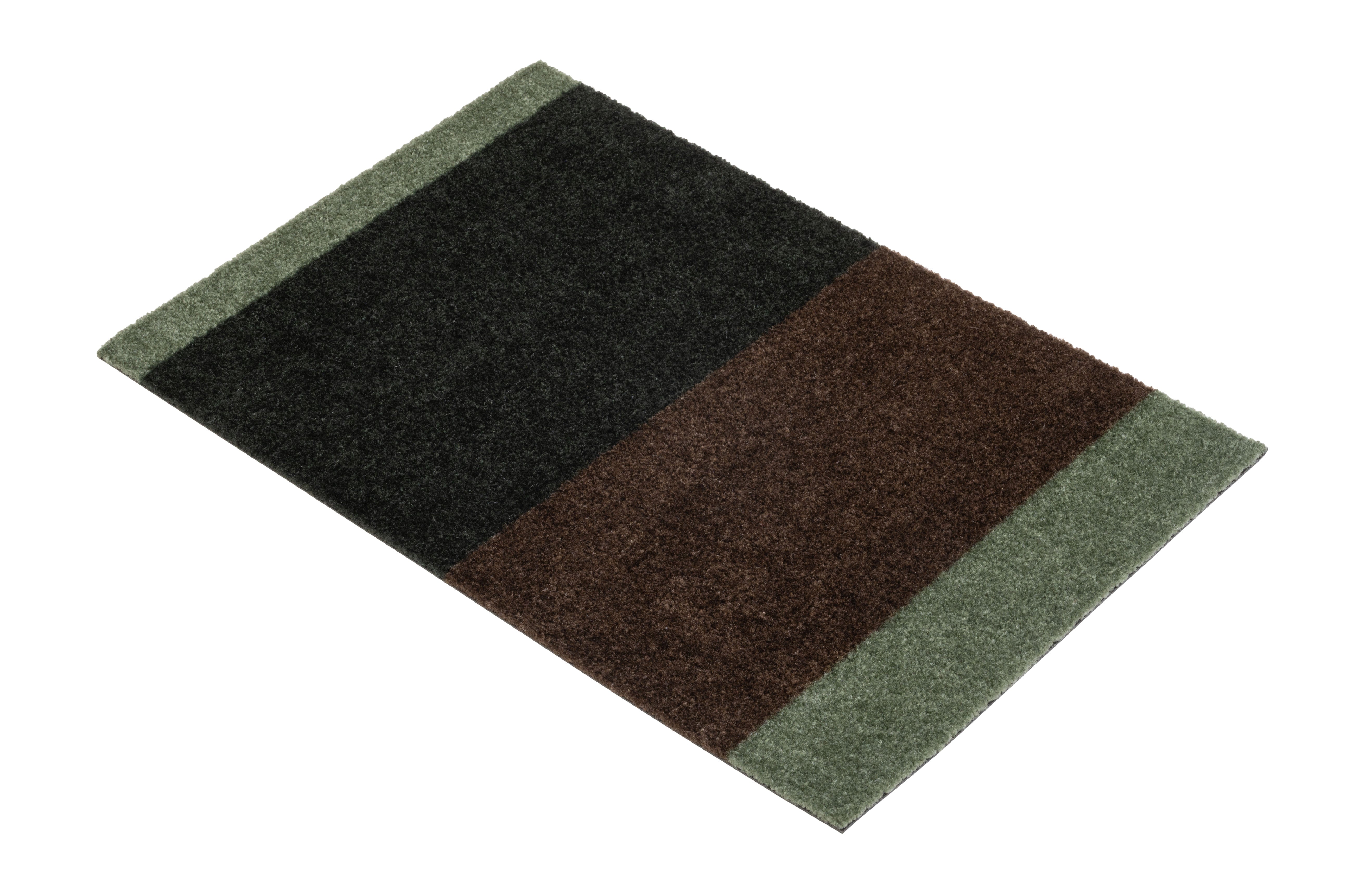 FLOOR MAT 40 x 60 cm - STRIPES GREEN / BROWN