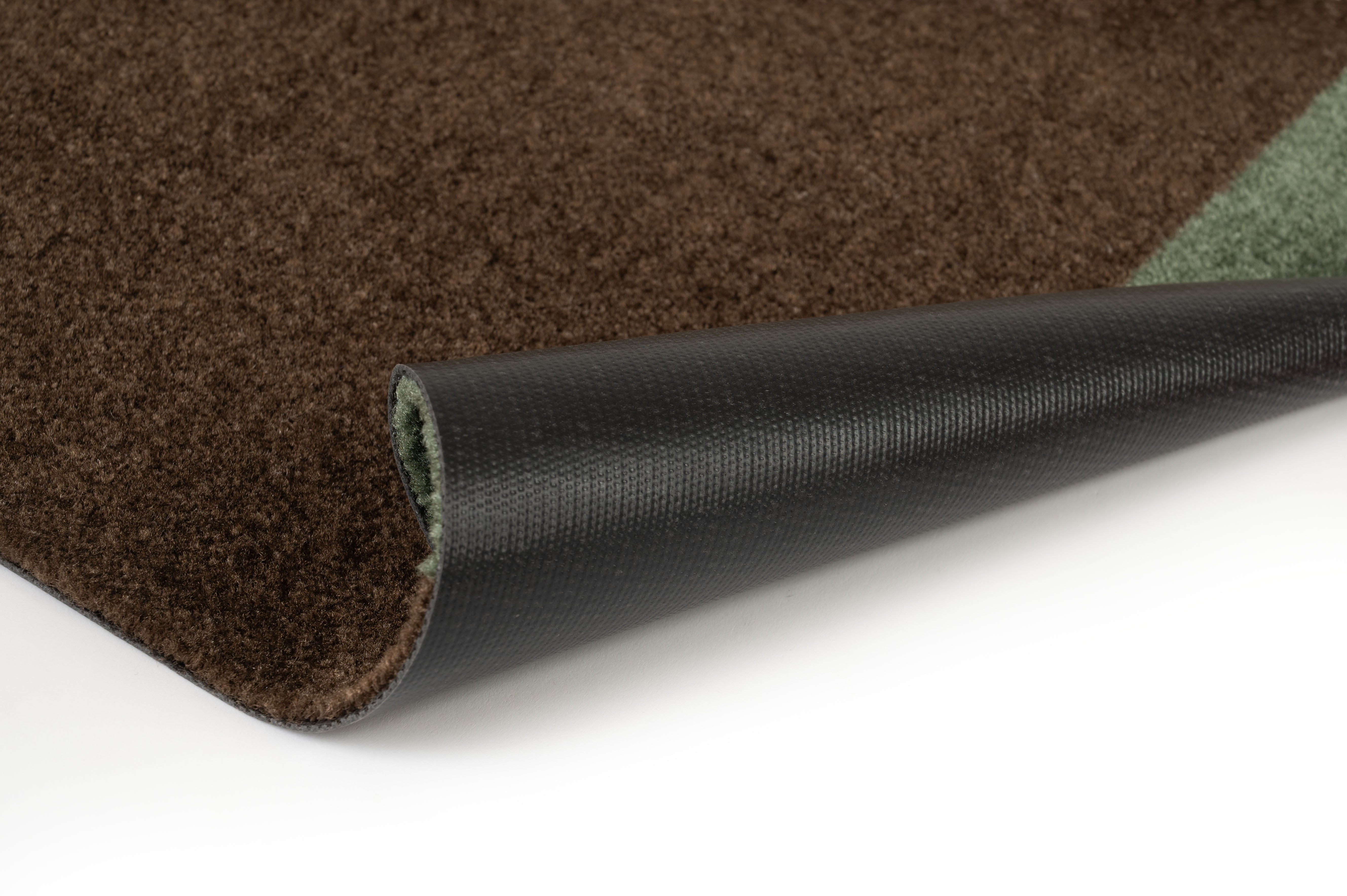 FLOOR MAT 40 x 60 cm - STRIPES GREEN / BROWN