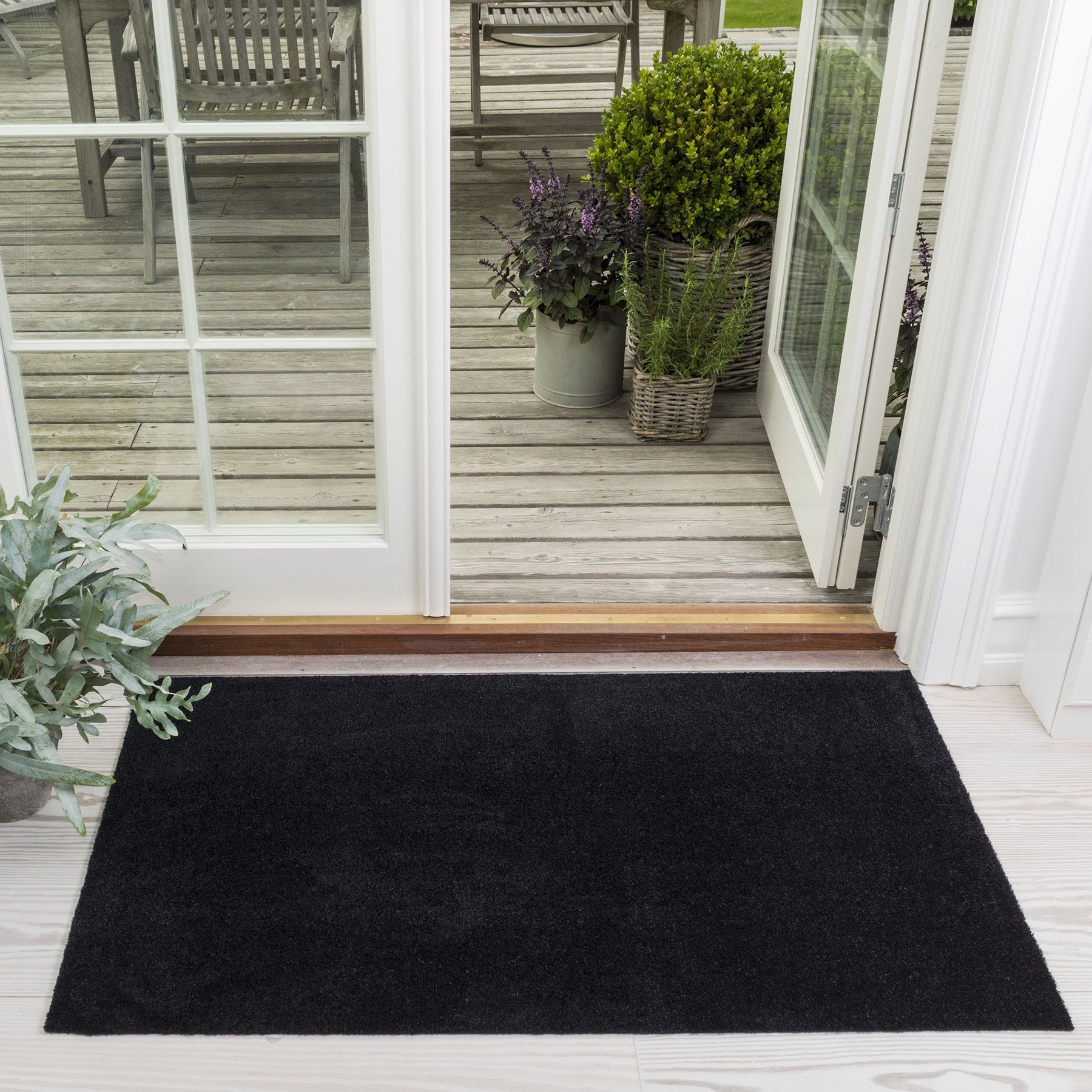 FLOOR MAT 90 x 130 cm - UNI COLOr BLACK