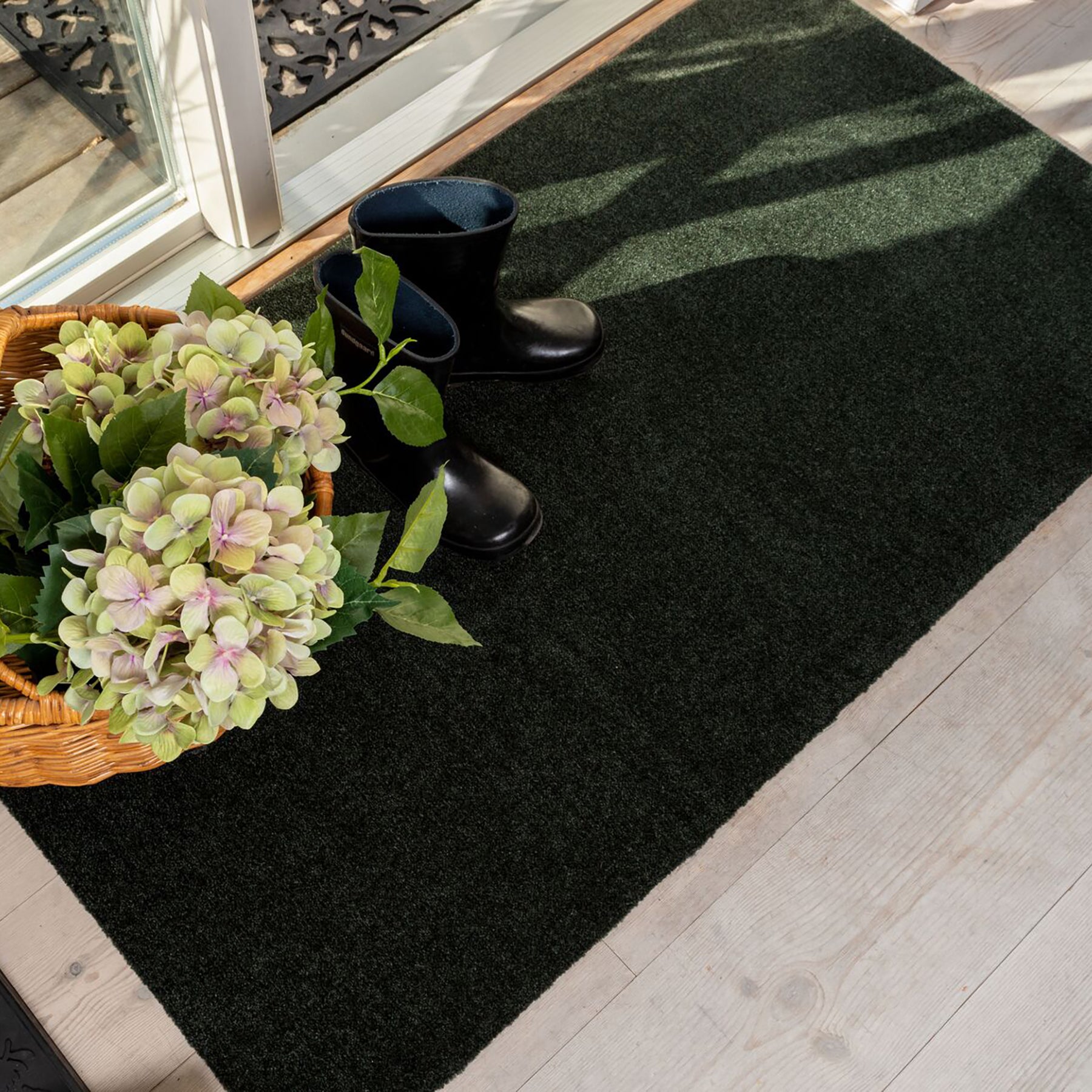 FLOOR MAT 67 x 120 cm - UNI COLOUR/DARK GREEN