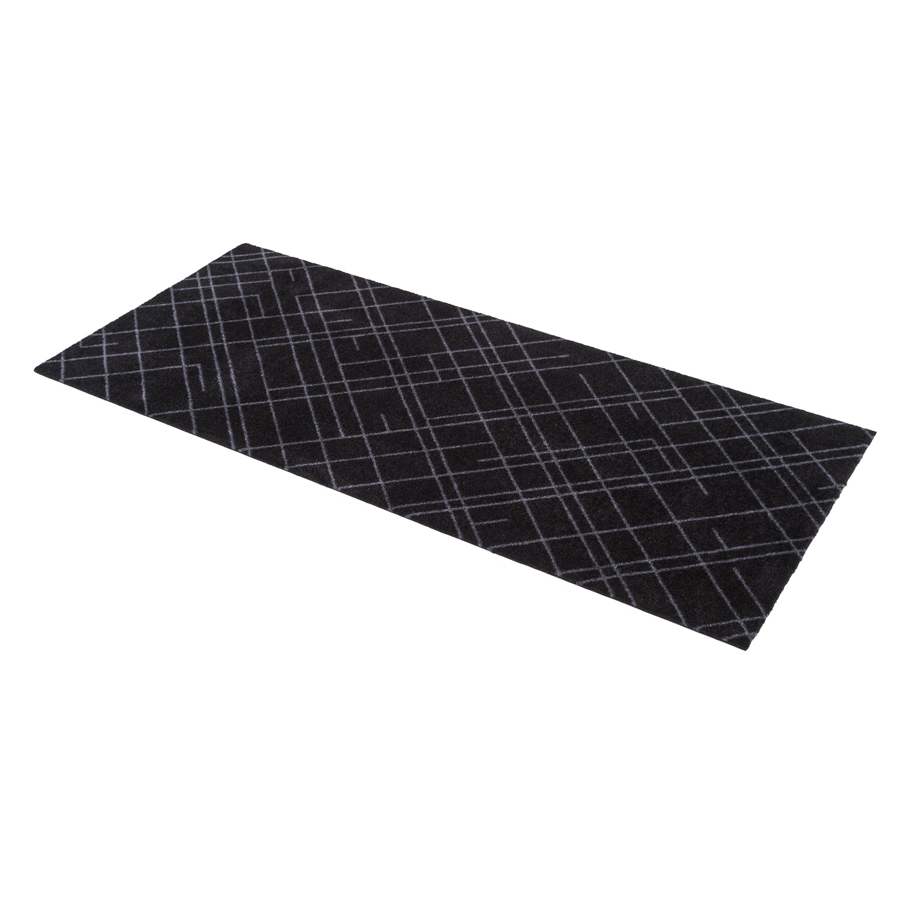 FLOOR MAT 67 x 150 CM - LINES BLACK/GREY