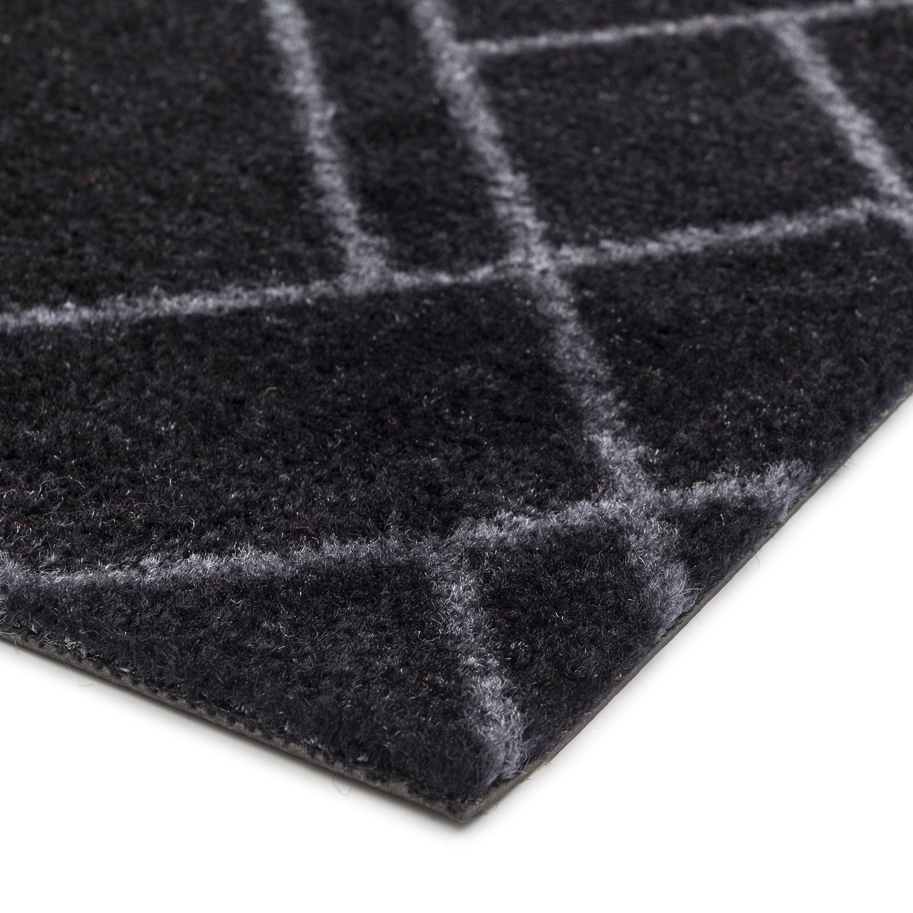 FLOOR MAT 90 X 130 CM - LINES BLACK/GREY