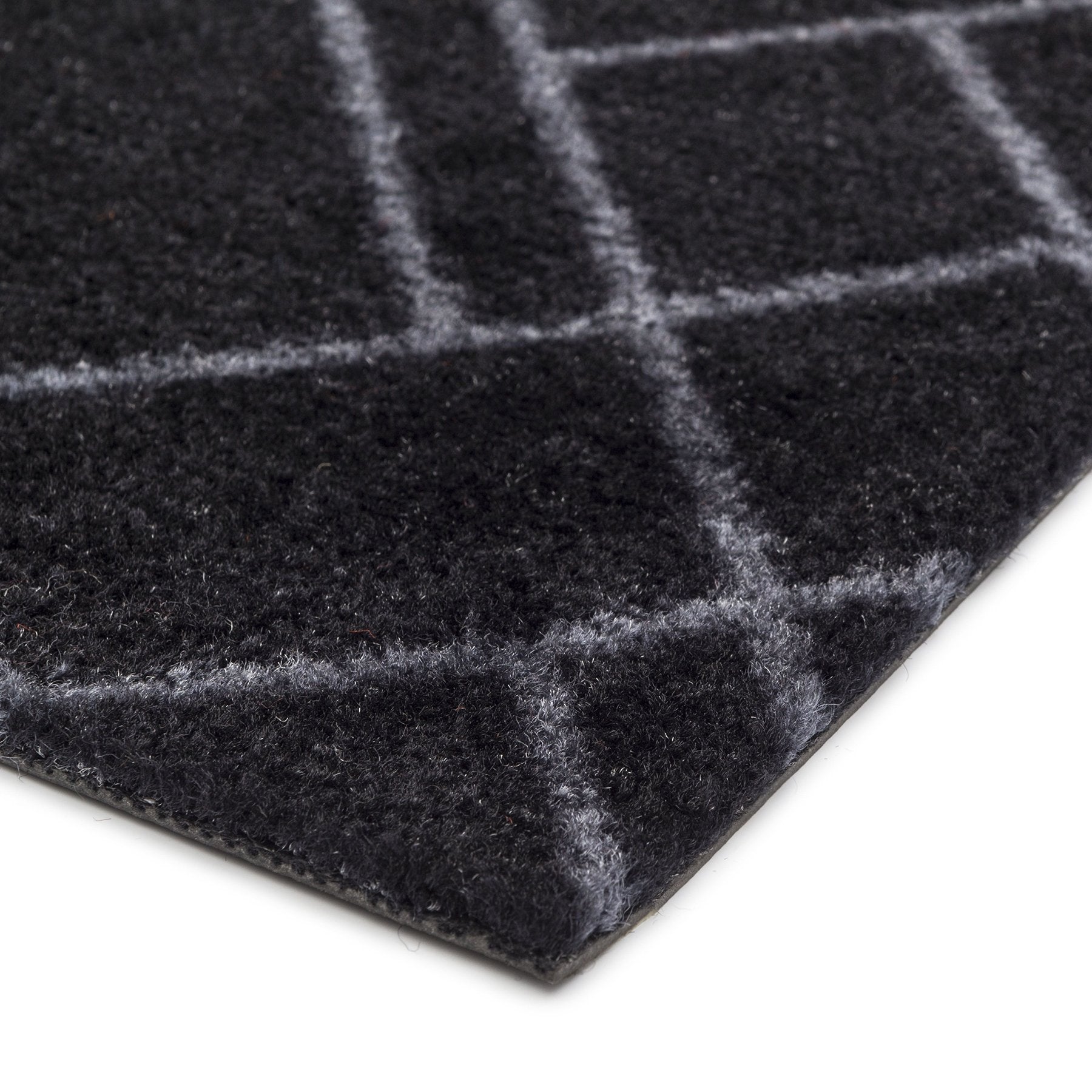 FLOOR MAT 90 x 200 CM LINES BLACK/GREY