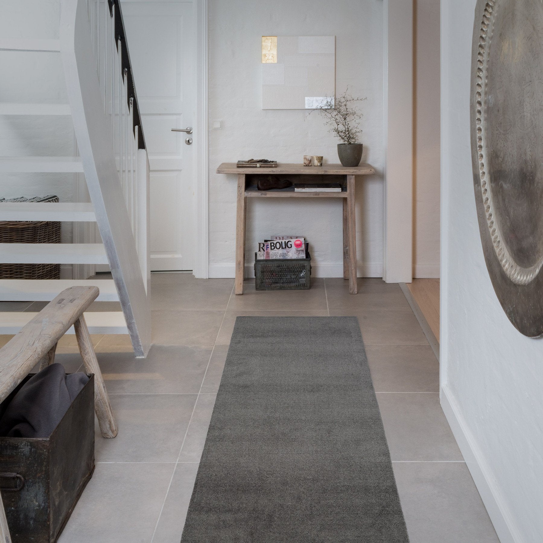 FLOOR MAT 90 x 200 cm - UNICOLOR STEELGREY