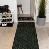 FLOOR MAT 67 x 200 CM LINES/DARK GREEN