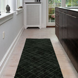 FLOOR MAT 67 x 200 CM LINES/DARK GREEN