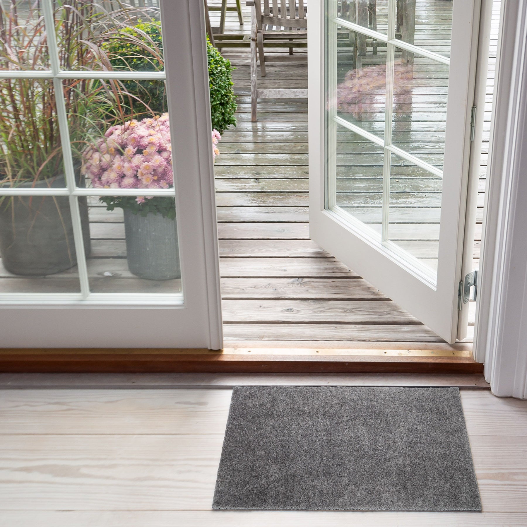 FLOOR MAT 40 x 60 cm - UNICOLOR STEELGREY