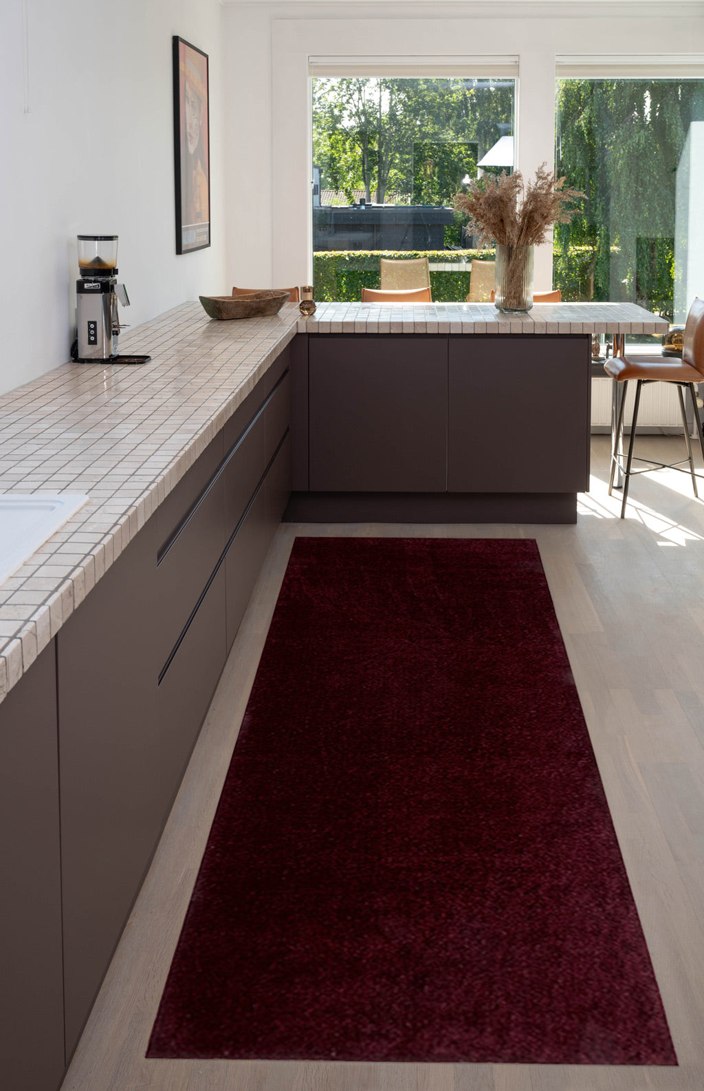 NEW -  FLOOR MAT 100 X 300 CM - UNI COLOR BORDEAUX