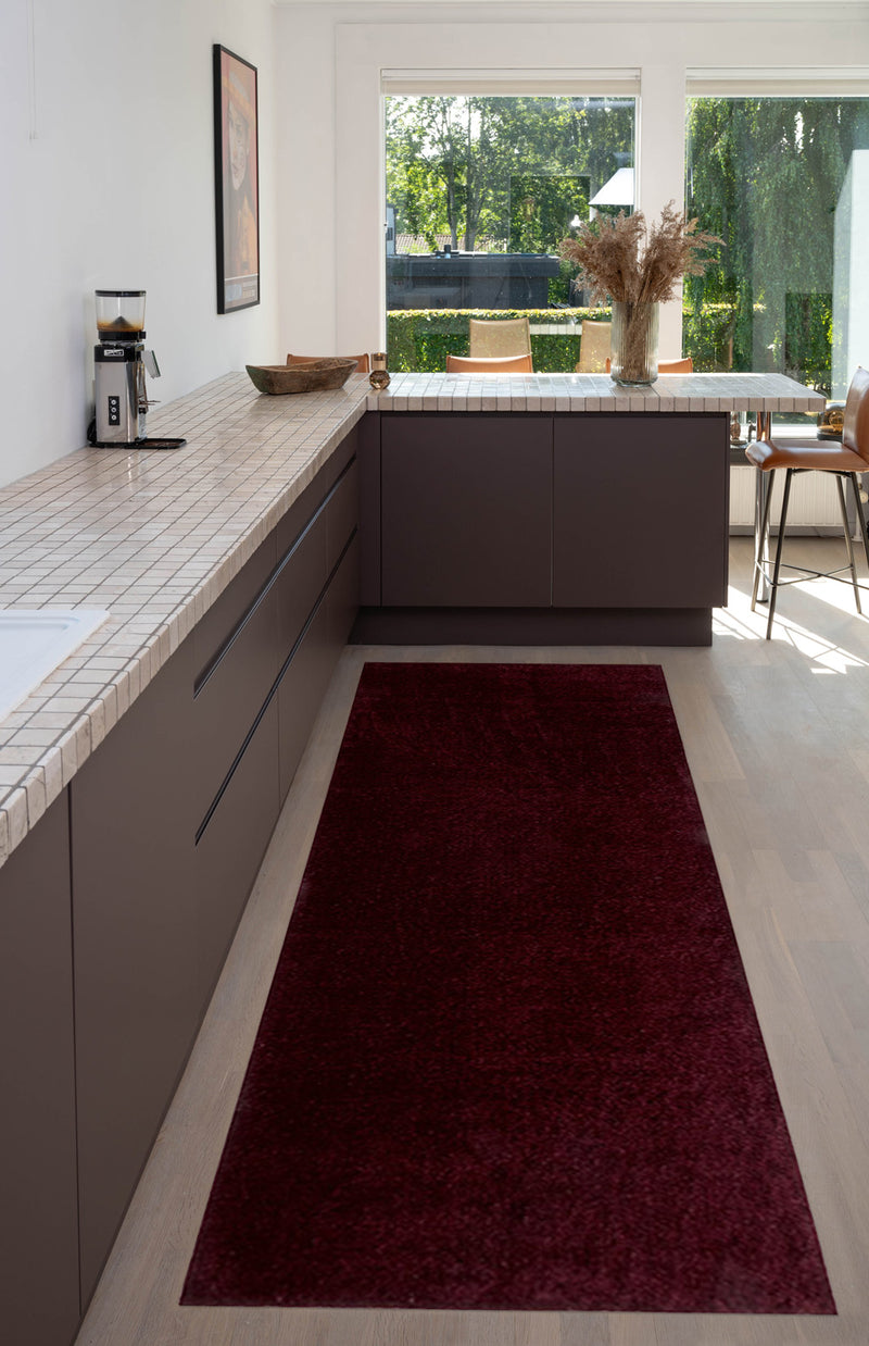 NEW -  FLOOR MAT 100 X 300 CM - UNI COLOR BORDEAUX
