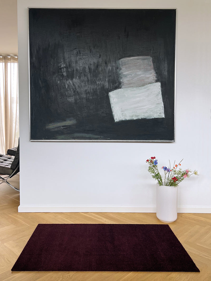 NEW - FLOOR MAT 90 X 130 CM - UNI COLOR BORDEAUX