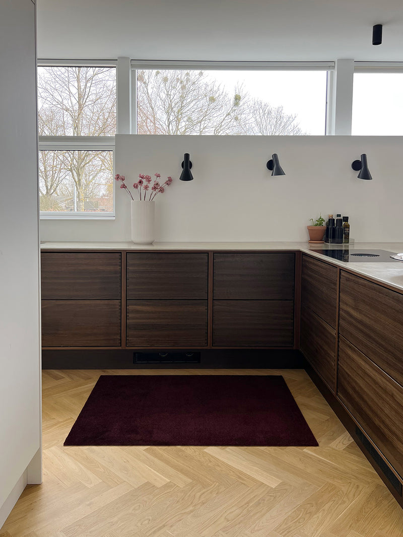 NEW - FLOOR MAT 90 X 130 CM - UNI COLOR BORDEAUX