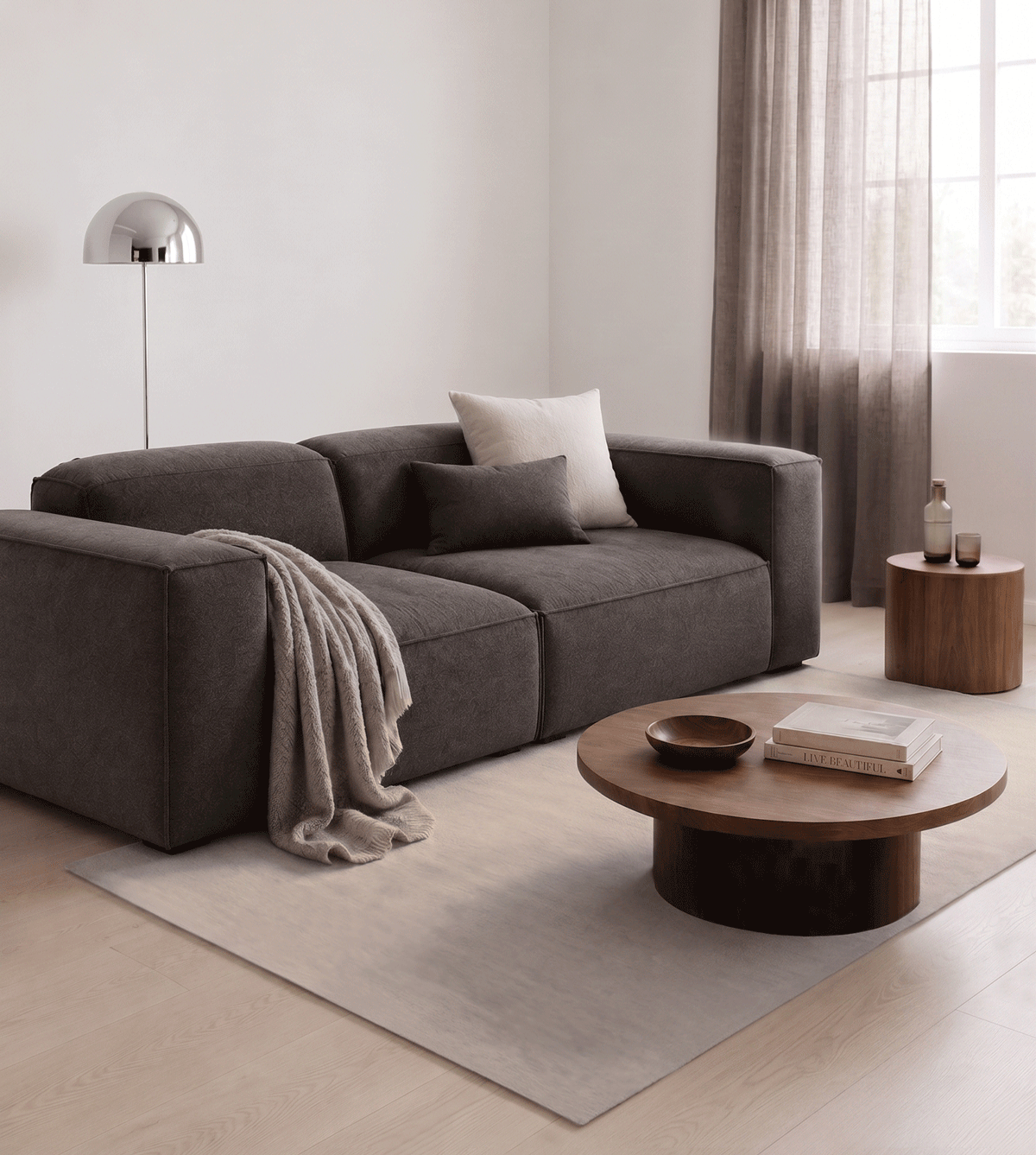RUG 140 x 200 cm - UNICOLOR IVORY
