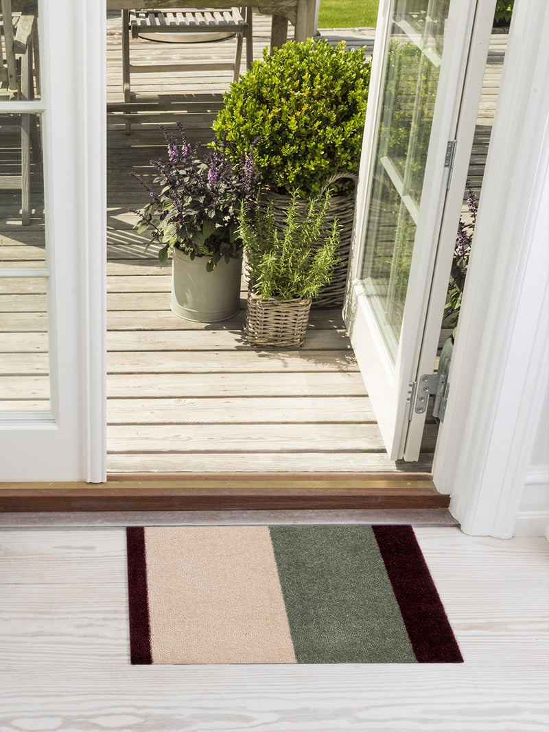 NEW - STRIPES HORIZONTAL - Green/Ivory/Bordeaux