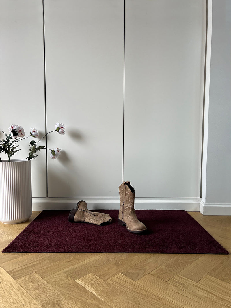 NEW - FLOOR MAT 60 X 90 CM - UNI COLOR BORDEAUX