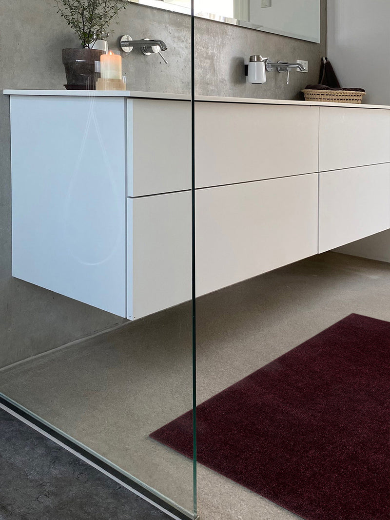NEW - FLOOR MAT 60 X 90 CM - UNI COLOR BORDEAUX