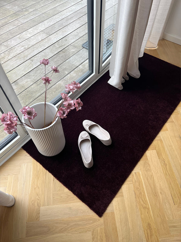 NEW - FLOOR MAT 67 X 120 CM - UNI COLOR BORDEAUX
