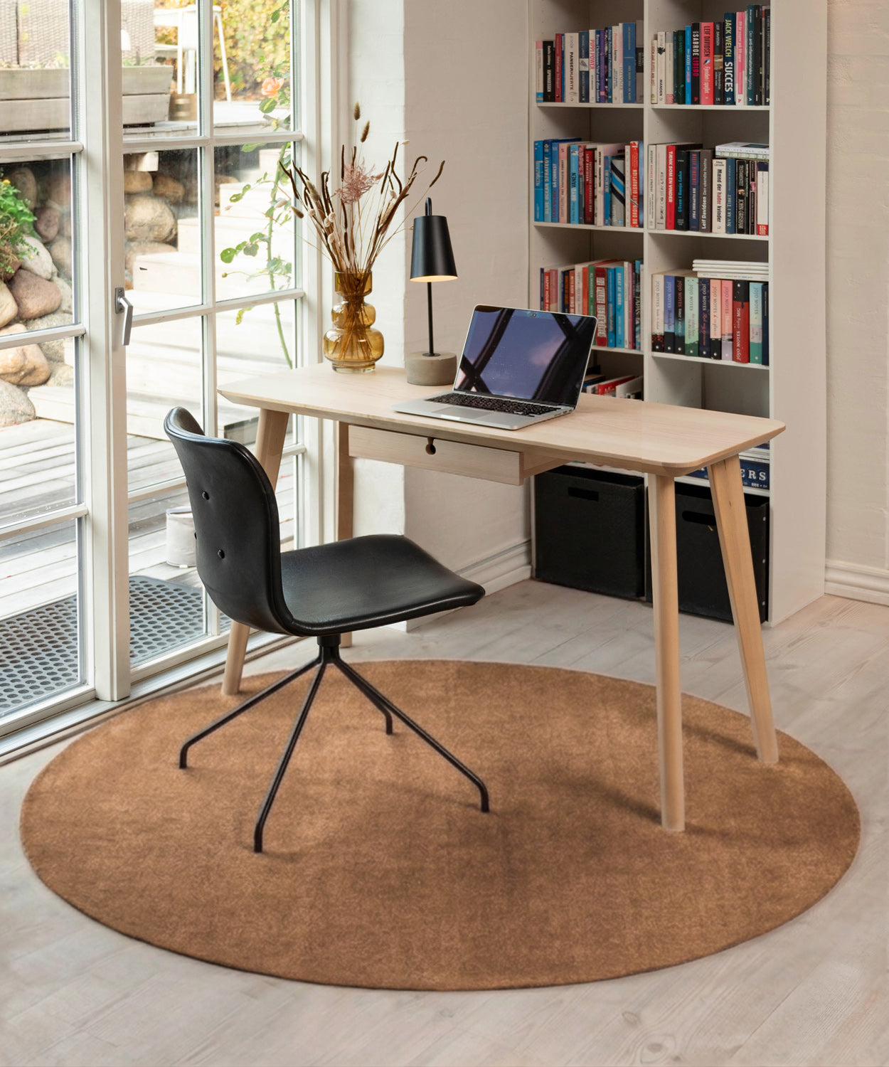 NEW – Round Rug Ø200 cm - UNI COLOR COGNAC