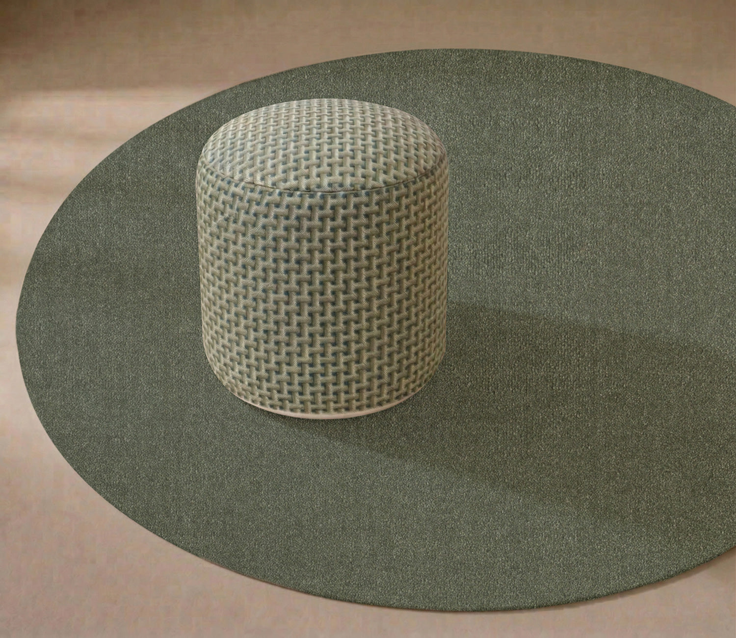 Round rug Ø200 cm Dusty Green | Rug for living room, hallway