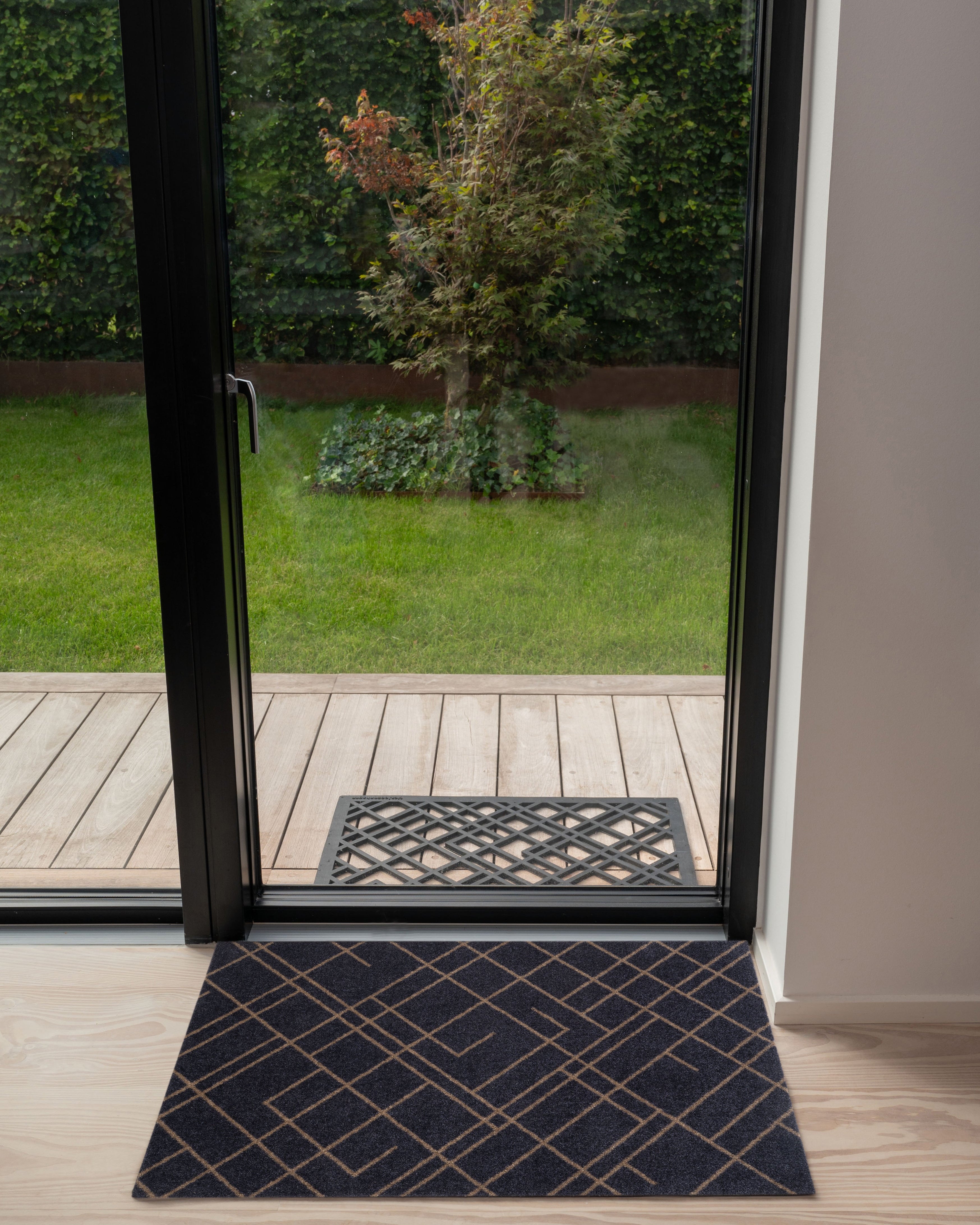 FLOOR MAT 60 x 90 cm - DOT BLUE-GREY / SAND
