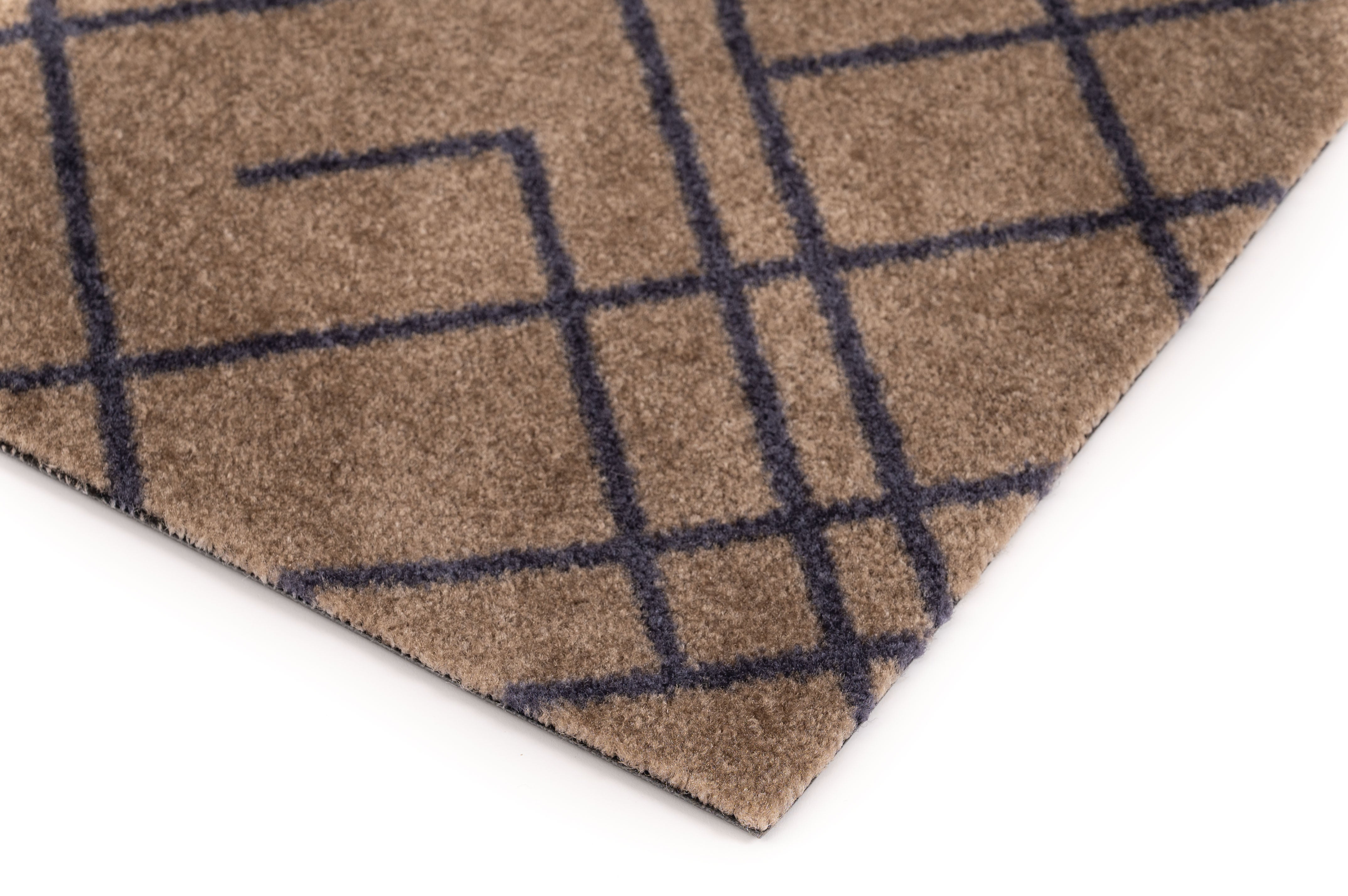 FLOOR MAT 40 x 60 cm - LINES SAND / BLUE-GRAY