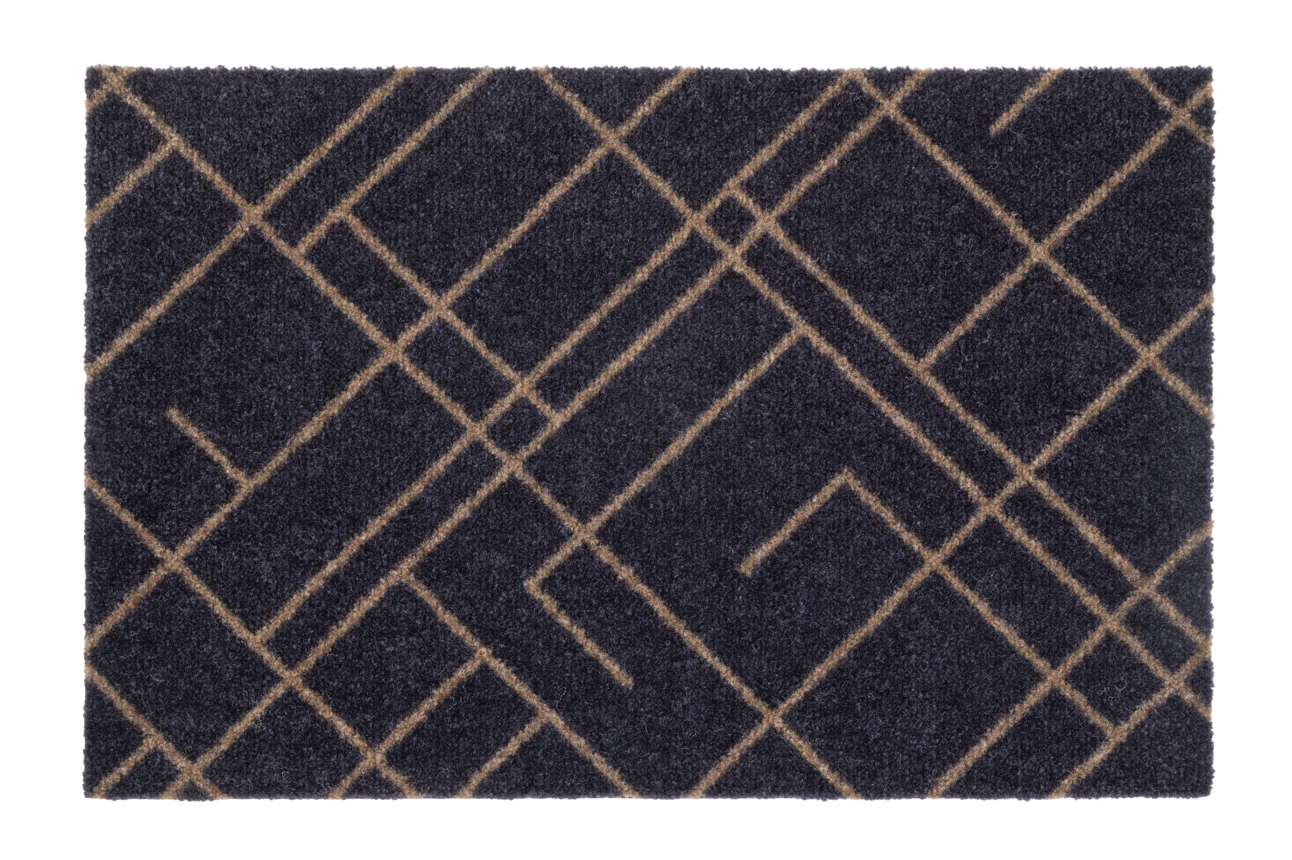 FLOOR MAT 40 x 60 cm - LINES BLUE-GRAY / SAND