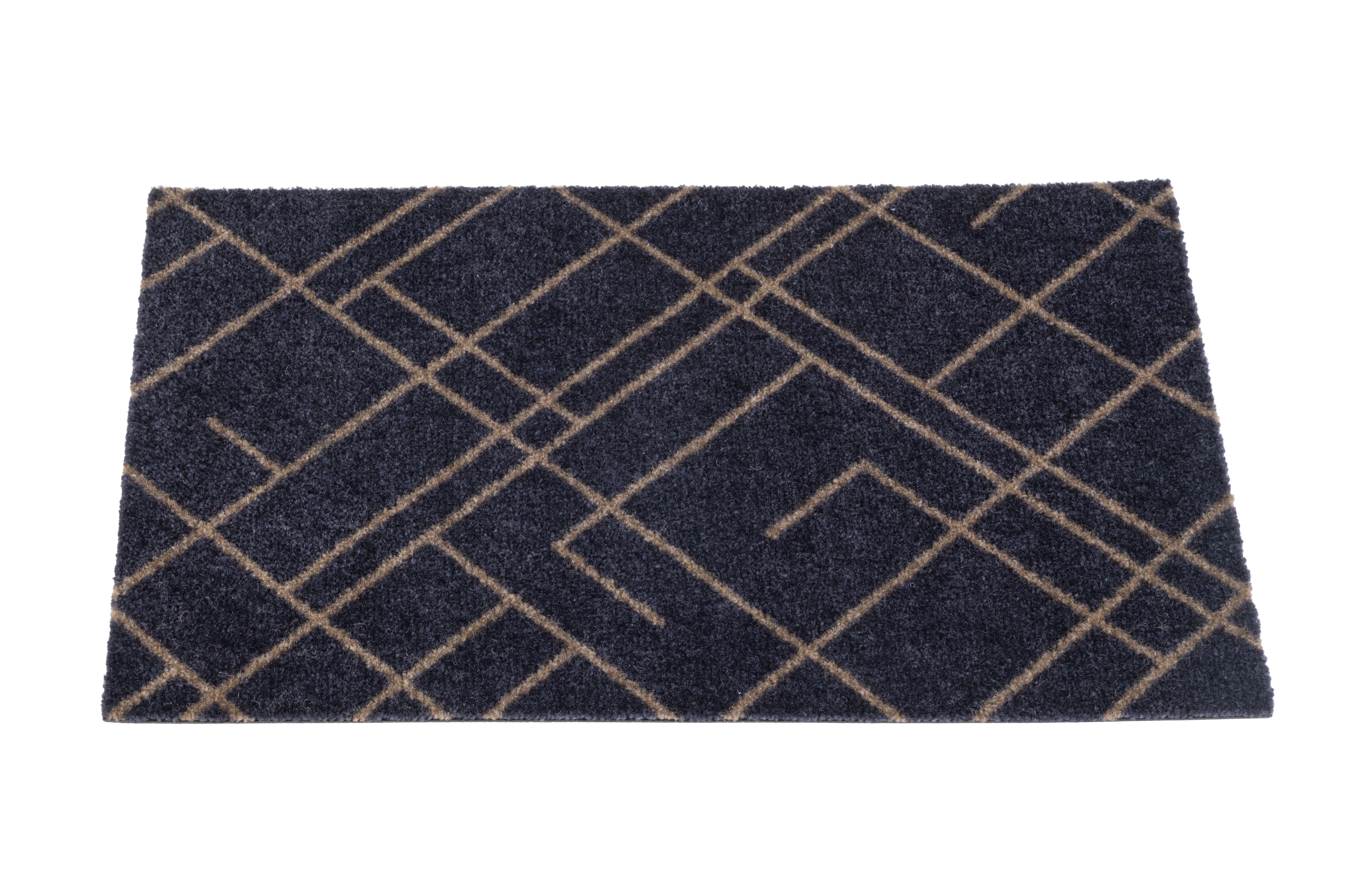 FLOOR MAT 40 x 60 cm - LINES BLUE-GRAY / SAND