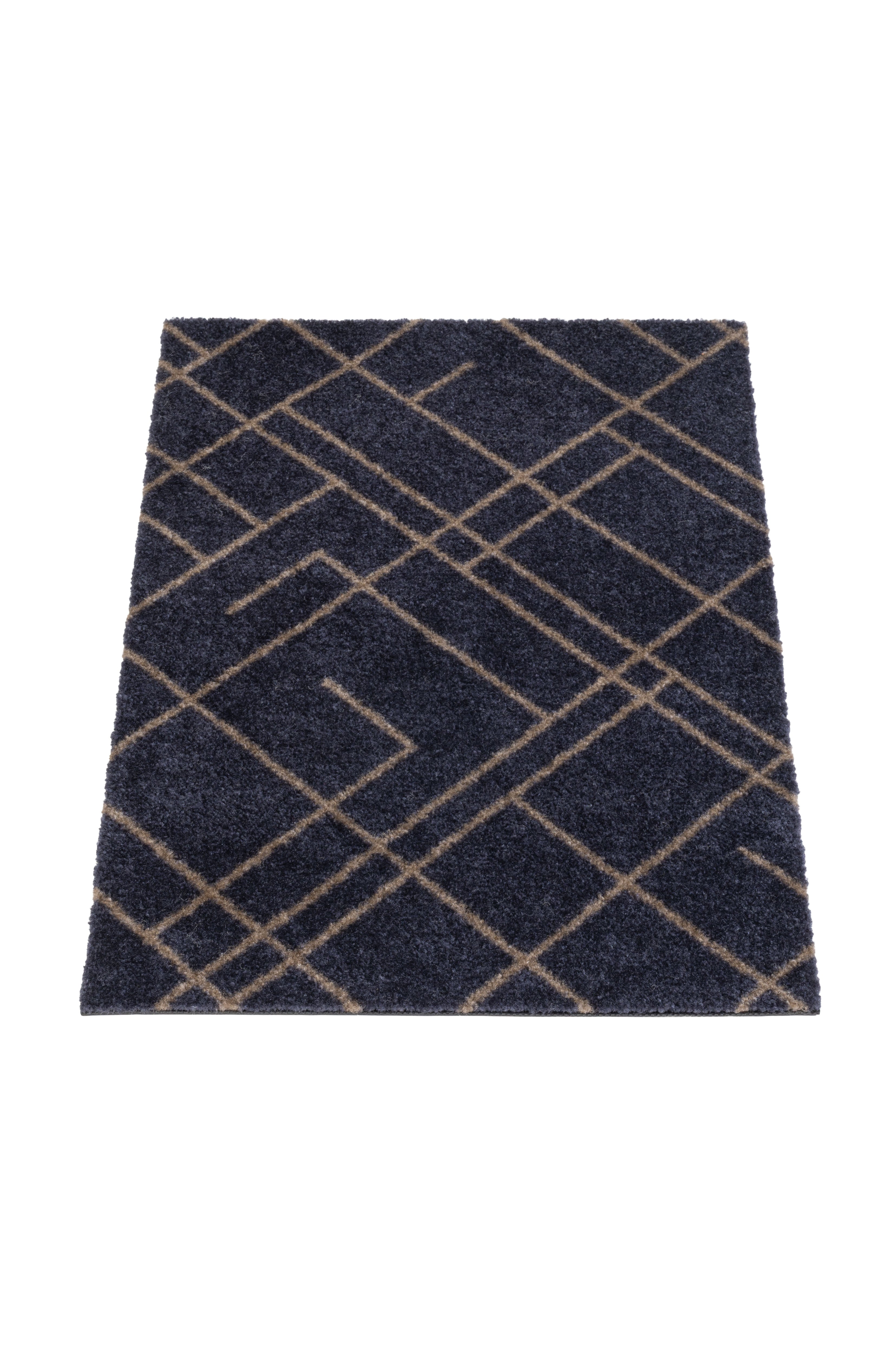 FLOOR MAT 40 x 60 cm - LINES BLUE-GRAY / SAND