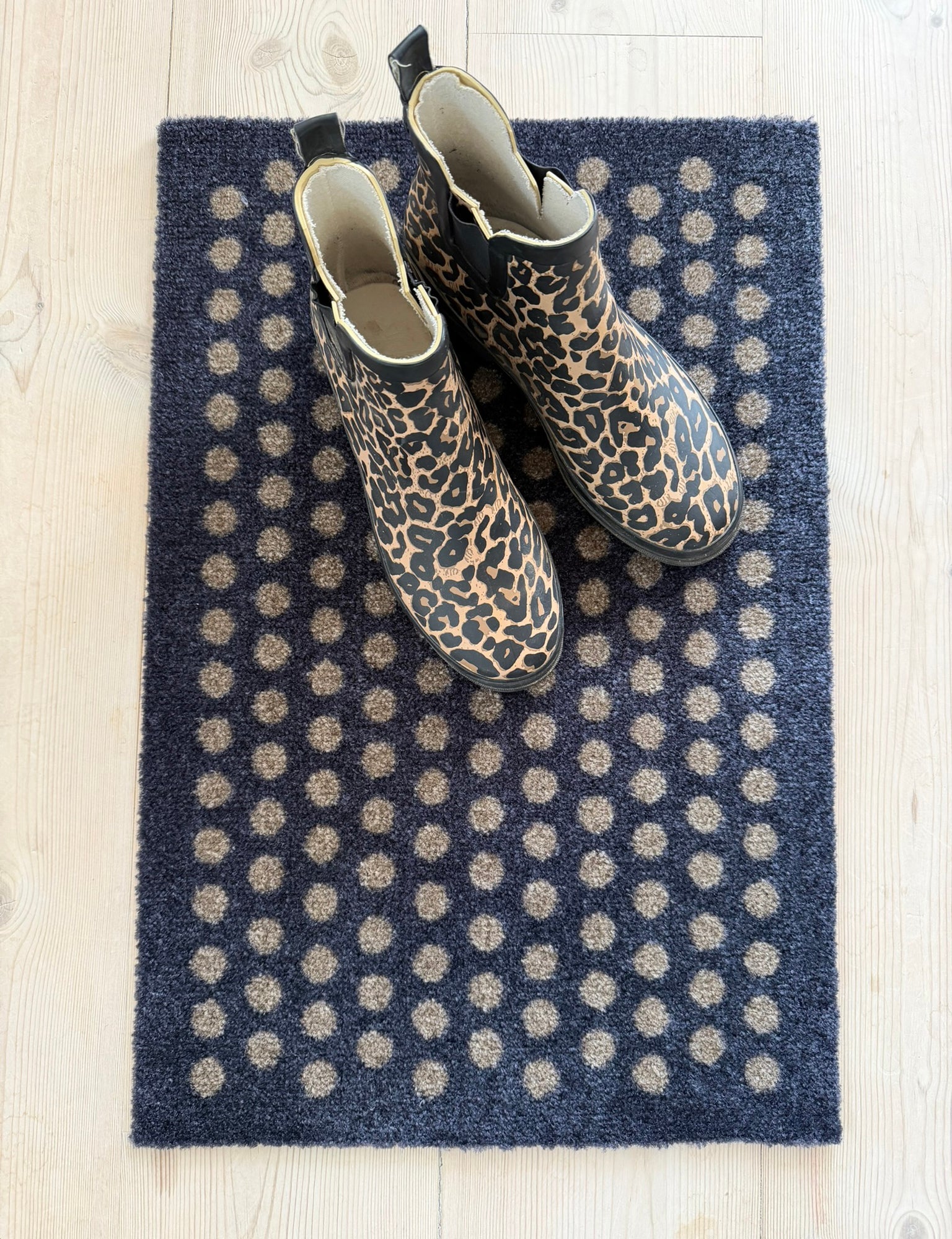FLOOR MAT 40 x 60 cm - DOT BLUE-GREY / SAND