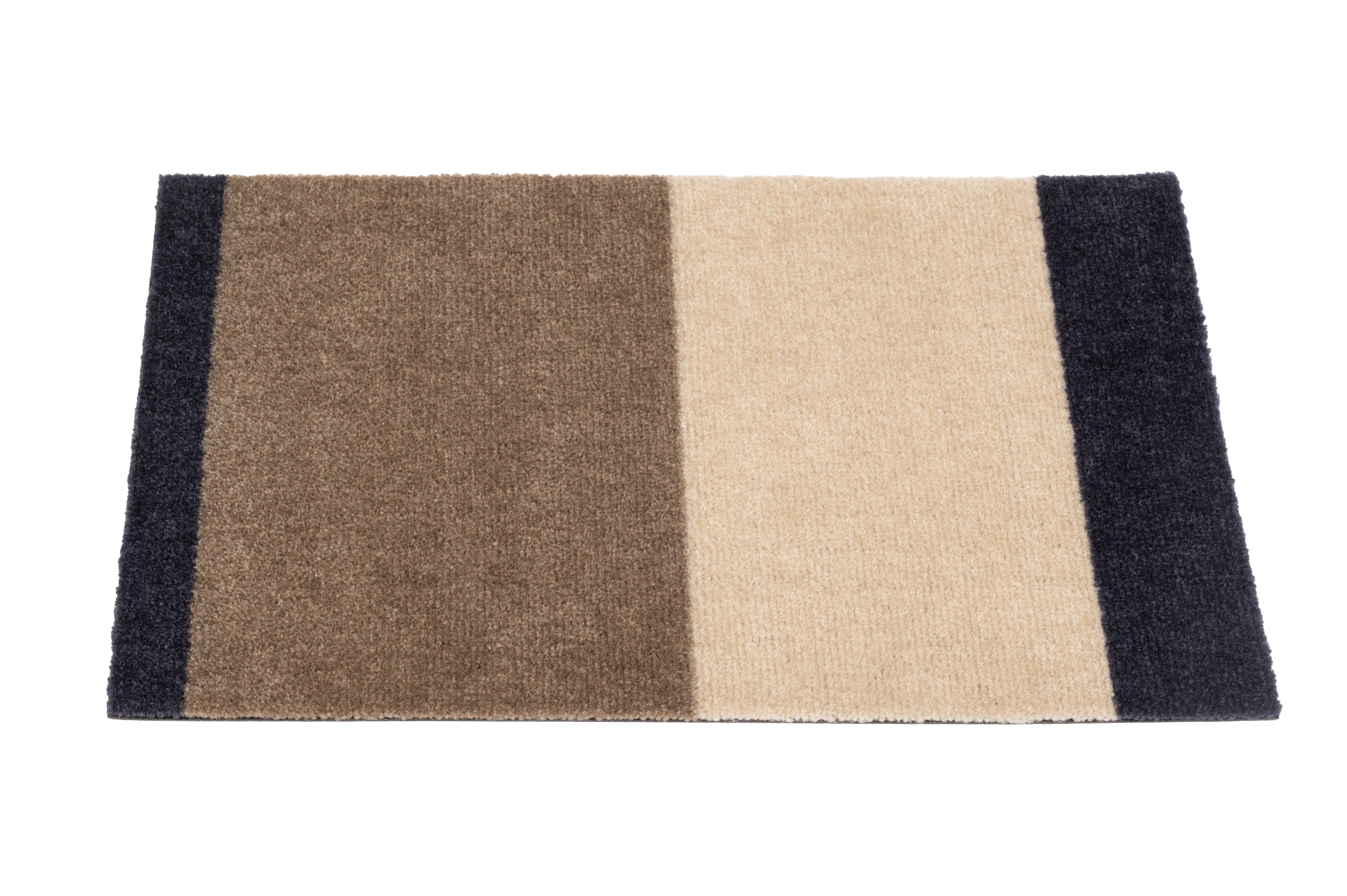 FLOOR MAT 40 x 60 cm - STRIPES BLUE / SAND / IVORY