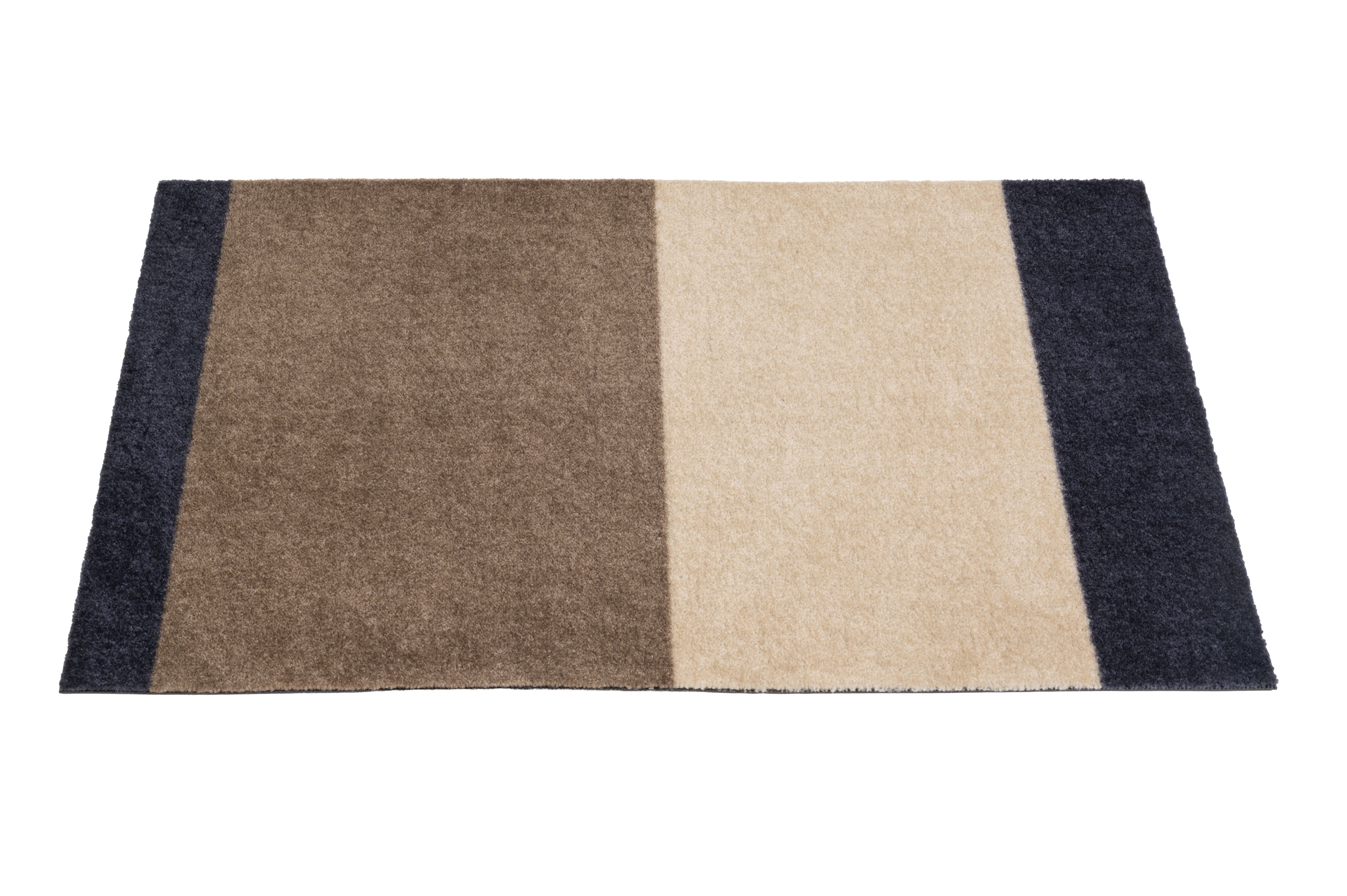 FLOOR MAT 60 x 90 cm - STRIPES BLUE / SAND / IVORY