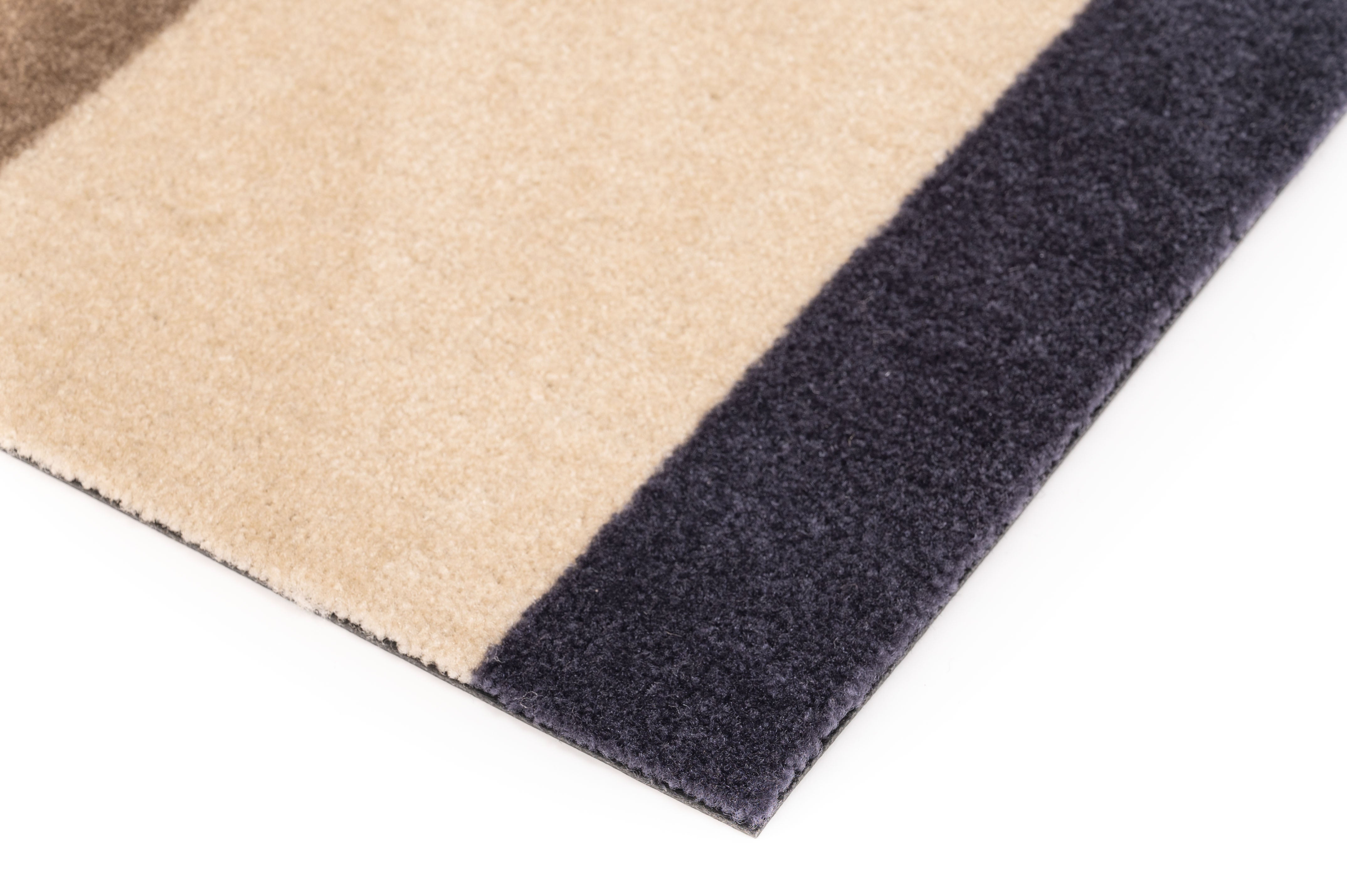 FLOOR MAT 60 x 90 cm - STRIPES BLUE / SAND / IVORY
