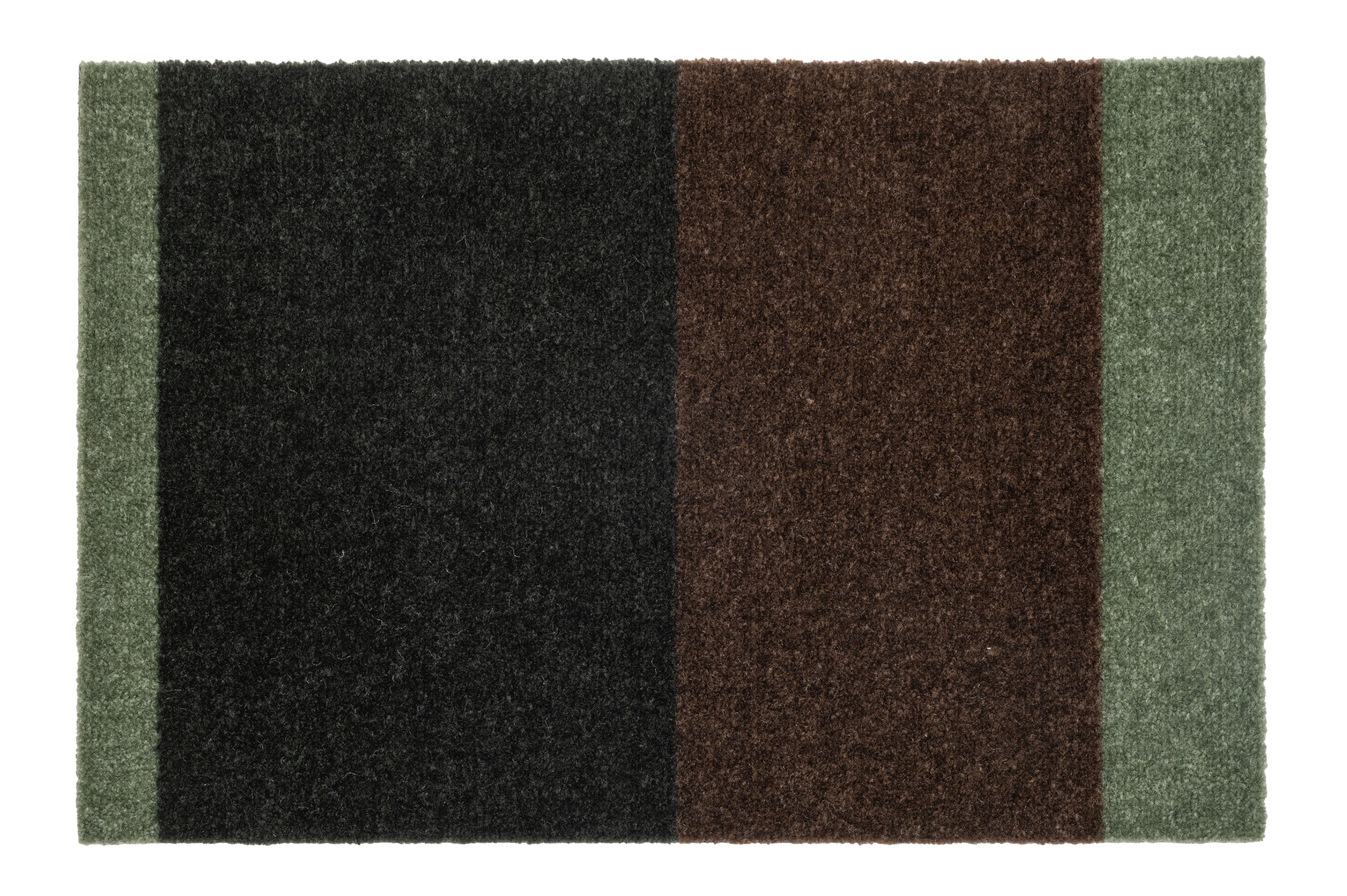 FLOOR MAT 40 x 60 cm - STRIPES GREEN / BROWN