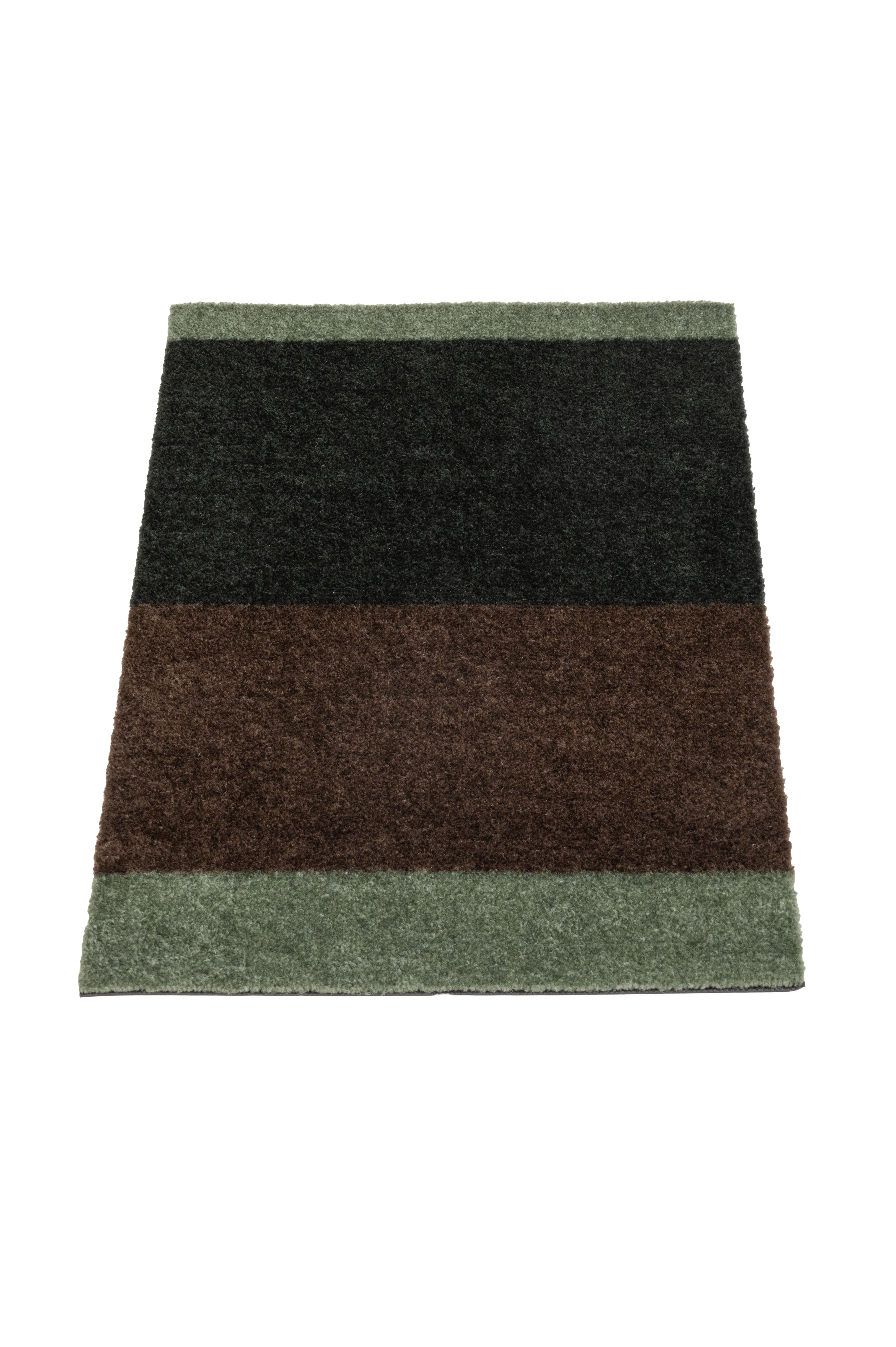 FLOOR MAT 40 x 60 cm - STRIPES GREEN / BROWN