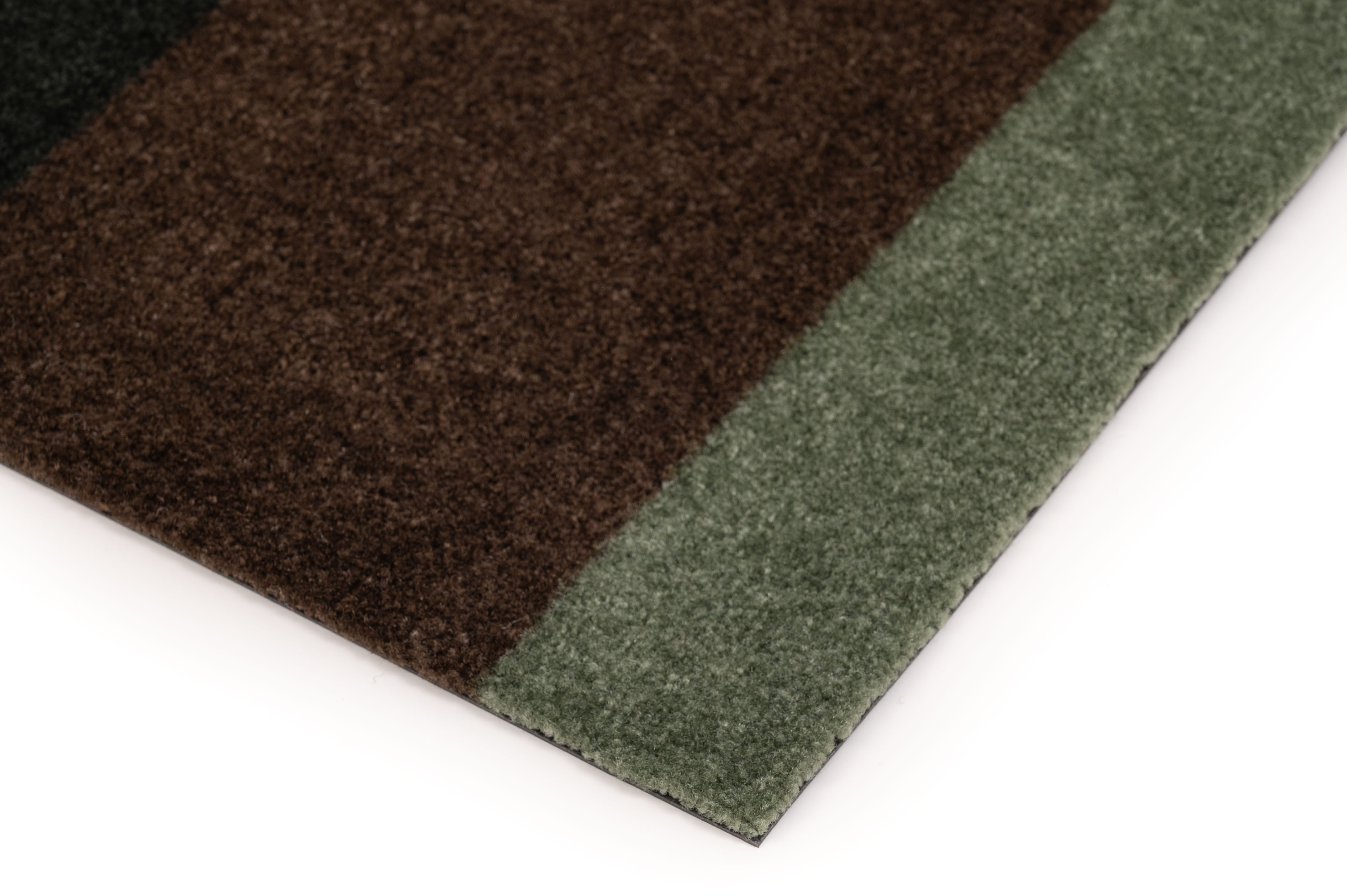 FLOOR MAT 40 x 60 cm - STRIPES GREEN / BROWN