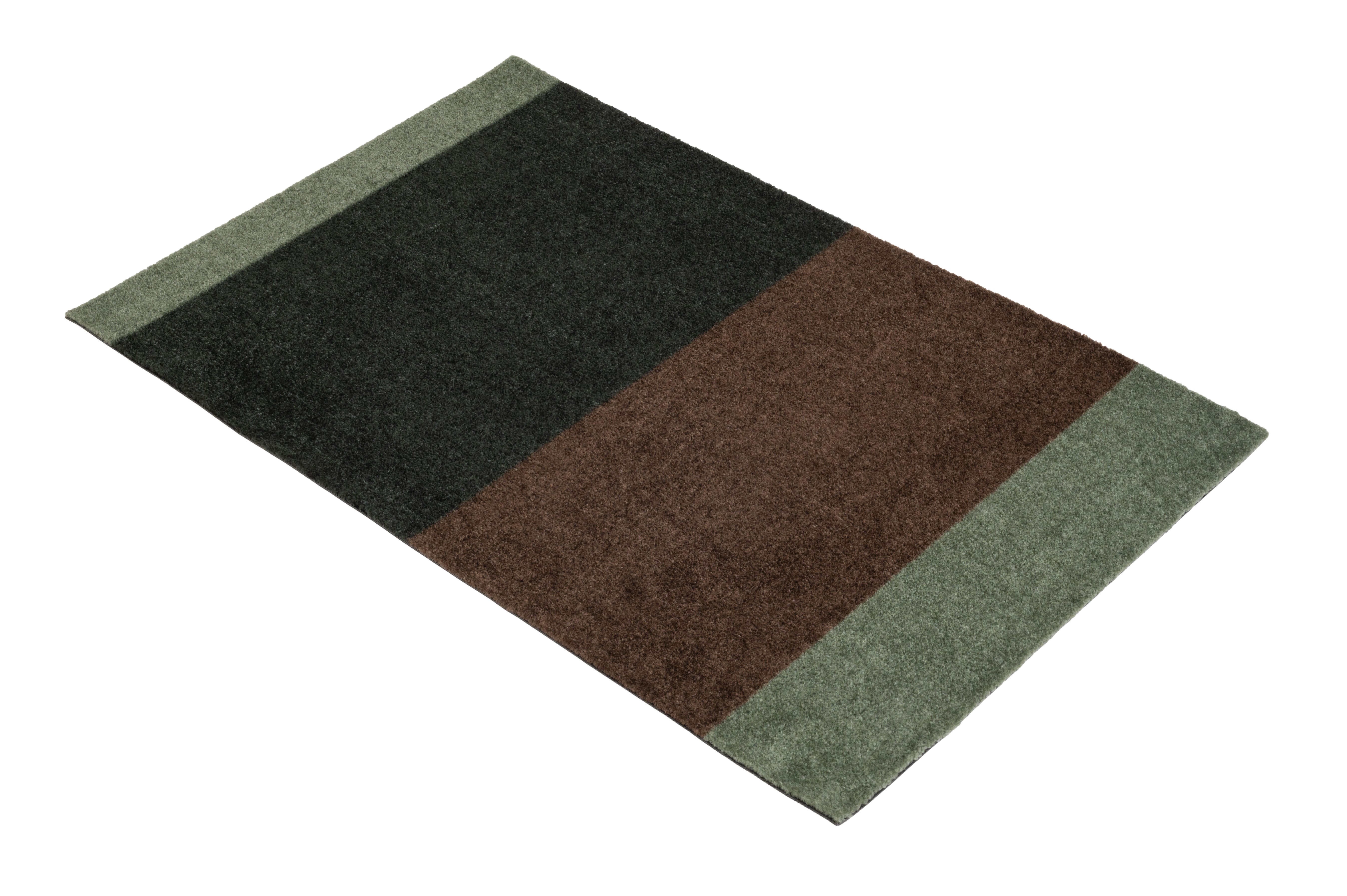 DOORMAT 60 x 90 cm - STRIPES GREEN / BROWN