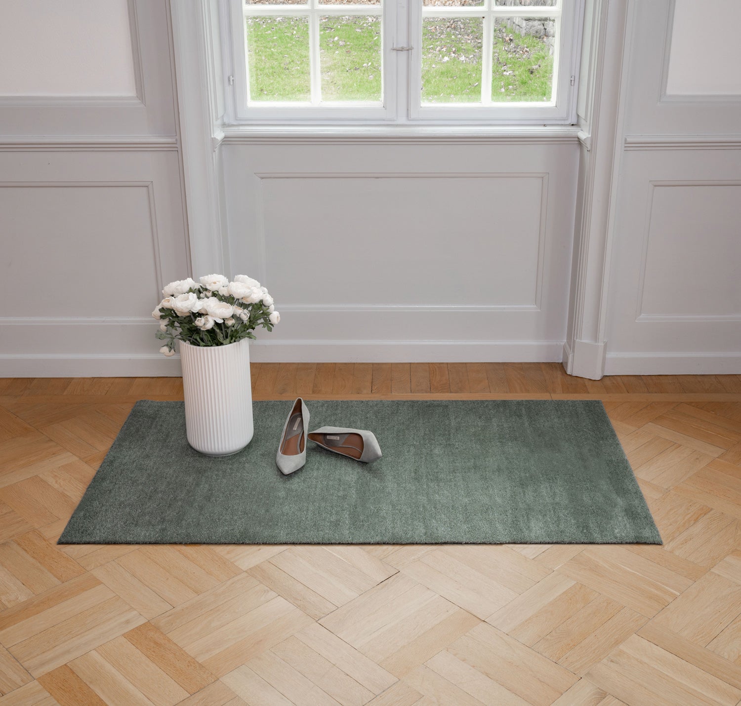 rug / FLOOR MAT 140 x 200 CM - UNI COLOR DUSTY GREEN