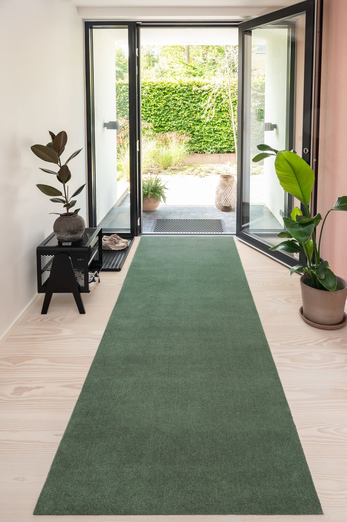FLOOR MAT 90 x 200 CM - UNI COLOR DUSTY GREEN