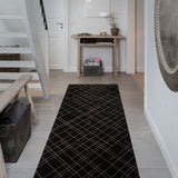 FLOOR MAT 90 x 200 CM - LINES BLACK/SAND