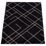 FLOOR MAT 60 x 90 CM - LINES BLACK/SAND