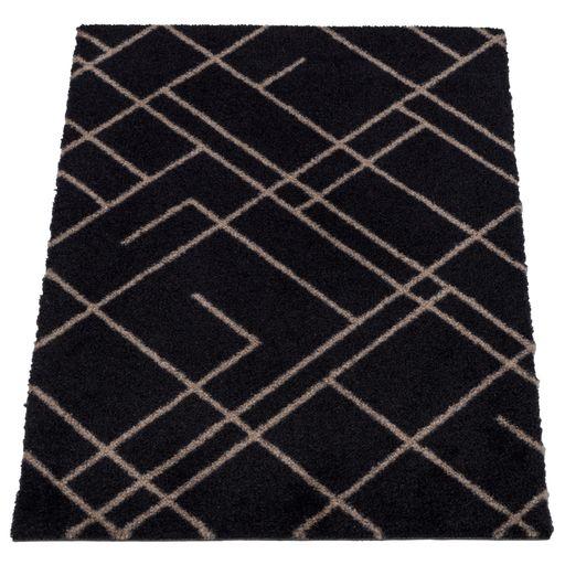 FLOOR MAT 60 x 90 CM - LINES BLACK/SAND